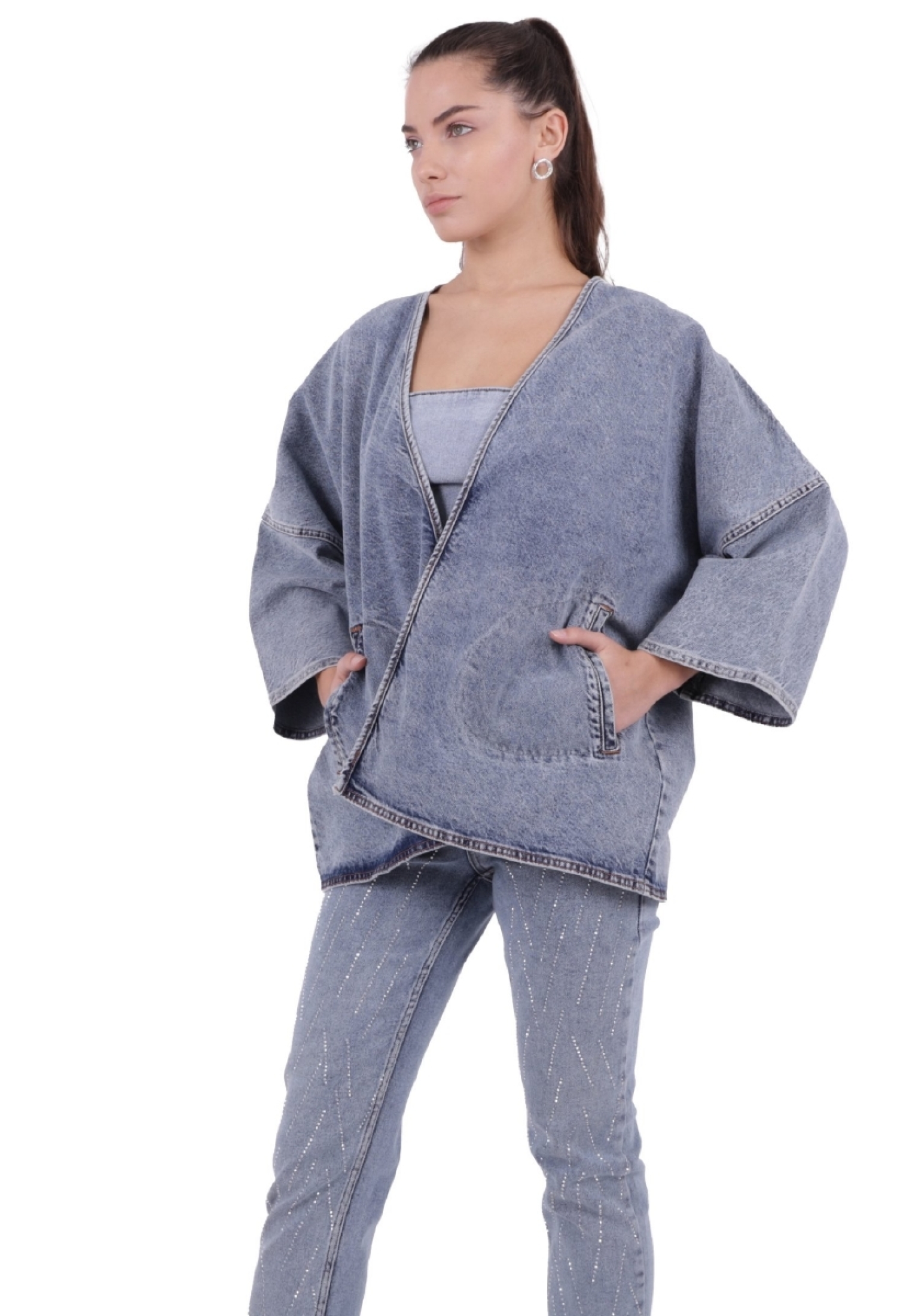 Denim Kimono - Light Blue - Brand: XLove - Women & Kids, Baby Clothes Wholesale - TheBS Women