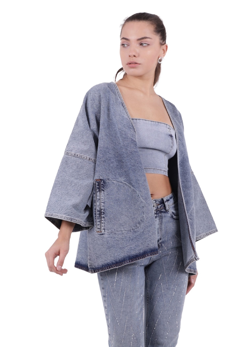 Denim Kimono – Light Blue – Brand: XLove – Women & Kids, Baby Clothes Wholesale – TheBS Women