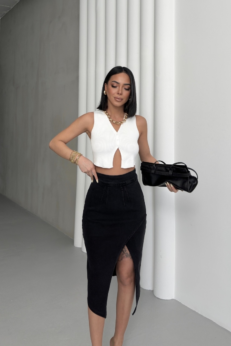 Darted Asymmetrical Skirt – Brand: XLove – Women & Kids, Baby Clothes Wholesale – TheBS Women