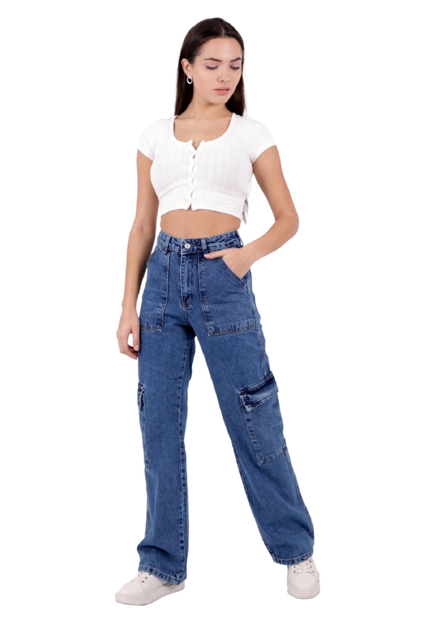Cargo Pocket Wide Leg Jeans - Brand: XLove - Women & Kids, Baby Clothes Wholesale - TheBS Women