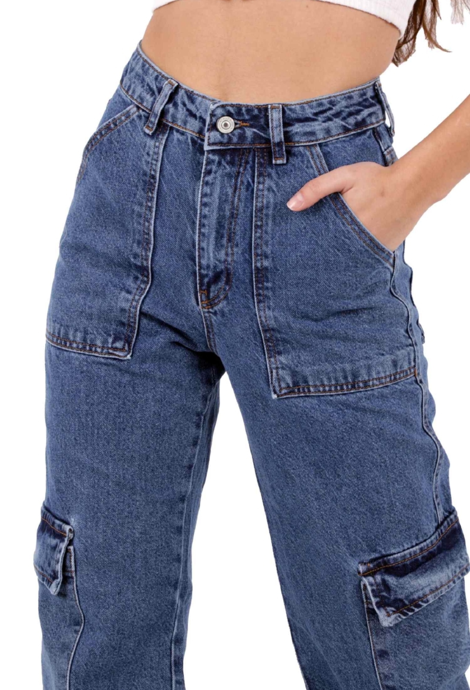 Cargo Pocket Wide Leg Jeans - Brand: XLove - Women & Kids, Baby Clothes Wholesale - TheBS Women