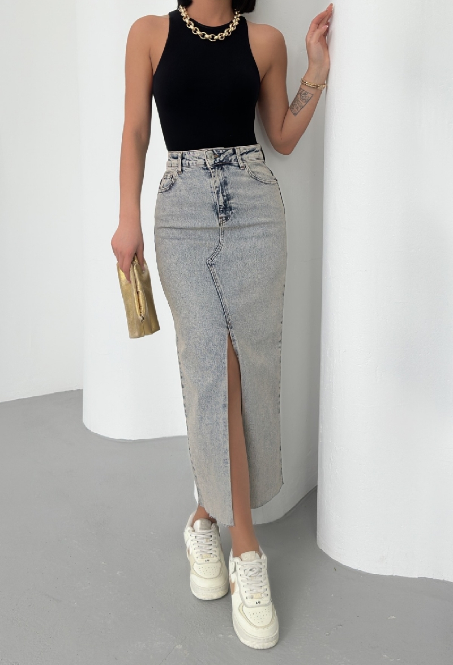 Long Denim Skirt - Brand: XLove - Women & Kids, Baby Clothes Wholesale - TheBS Women