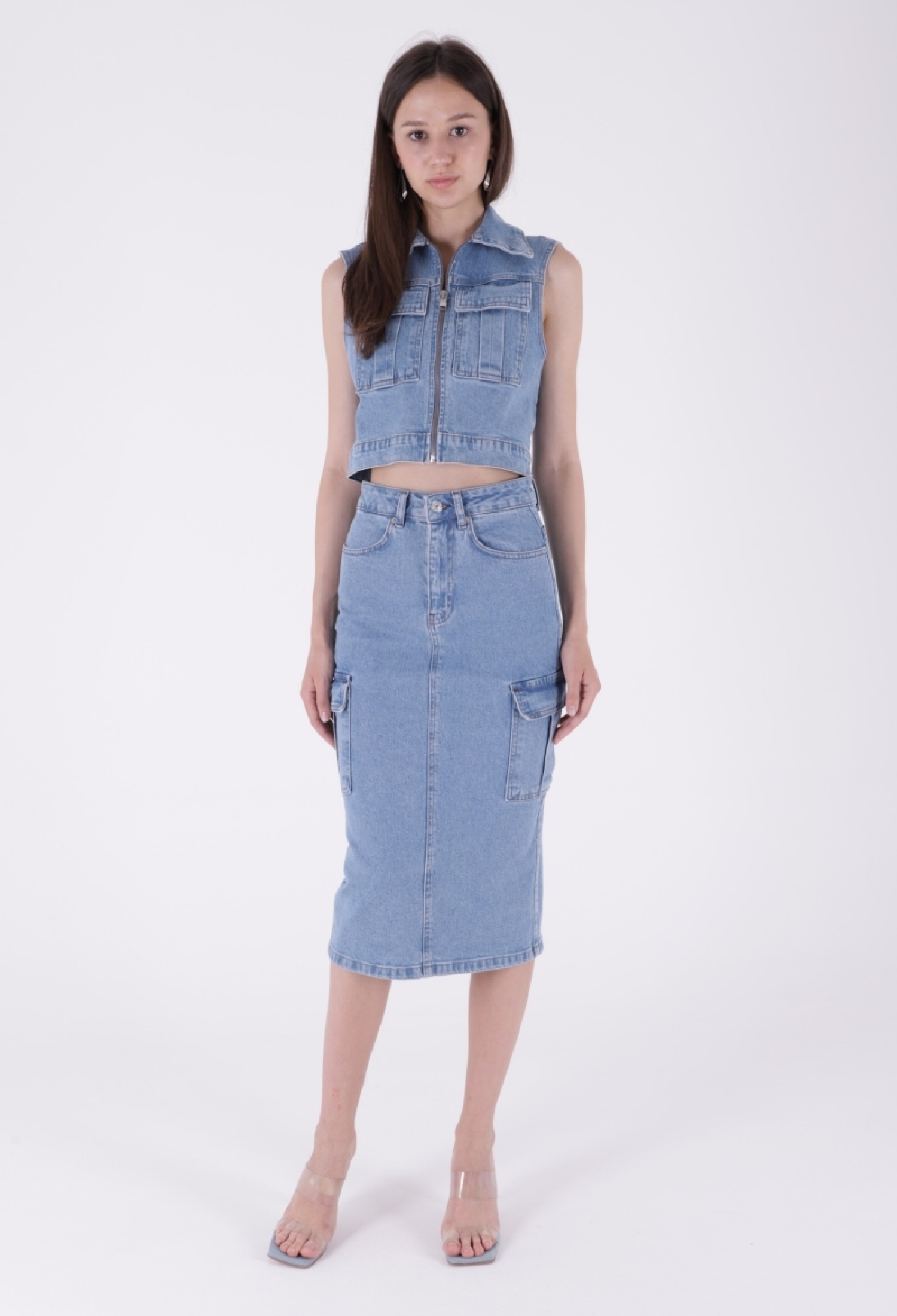 Cargo Pocket Denim Skirt - Brand: XLove - Women & Kids, Baby Clothes Wholesale - TheBS Women