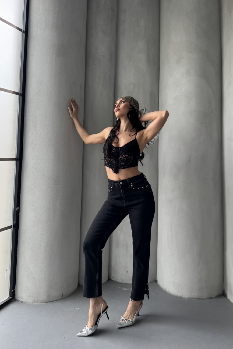 Flare Leg Mom Jeans With Side Slit – Brand: XLove – Women & Kids, Baby Clothes Wholesale – TheBS Women