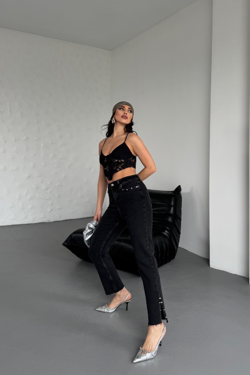 Flare Leg Mom Jeans With Side Slit – Brand: XLove – Women & Kids, Baby Clothes Wholesale – TheBS Women