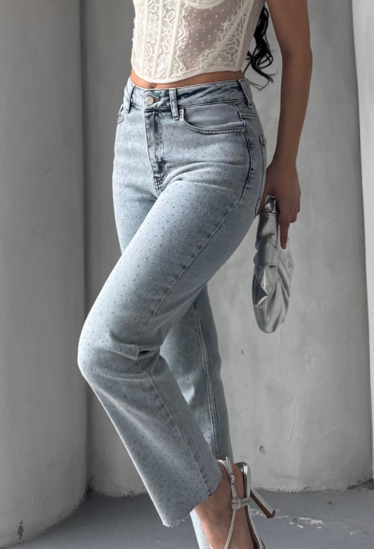 Scatter Star Mom Fit Jeans - Brand: XLove - Women & Kids, Baby Clothes Wholesale - TheBS Women