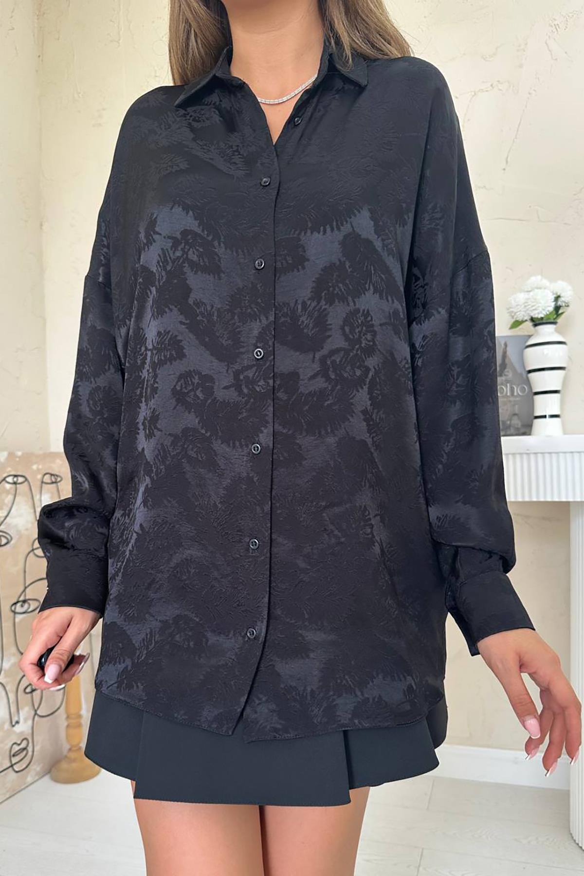 Oversized Floral Shirt With Shawl Collar - Brand: Elisa - Women & Kids, Baby Clothes Wholesale - TheBS Women Oversized Floral Shirt With Shawl Collar - Brand: Elisa - Women & Kids, Baby Clothes Wholesale - TheBS Women
