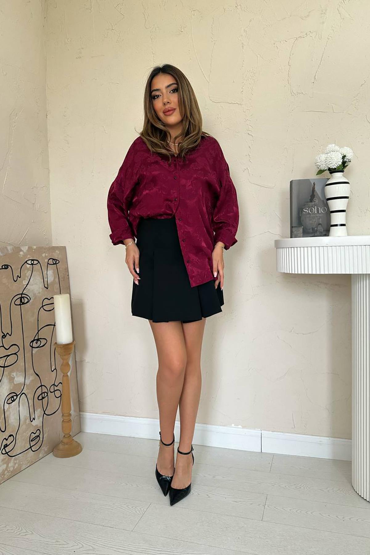 Floral V-Neck Oversized Shirt - Brand: Elisa - Women & Kids, Baby Clothes Wholesale - TheBS Women Floral V-Neck Oversized Shirt - Brand: Elisa - Women & Kids, Baby Clothes Wholesale - TheBS Women