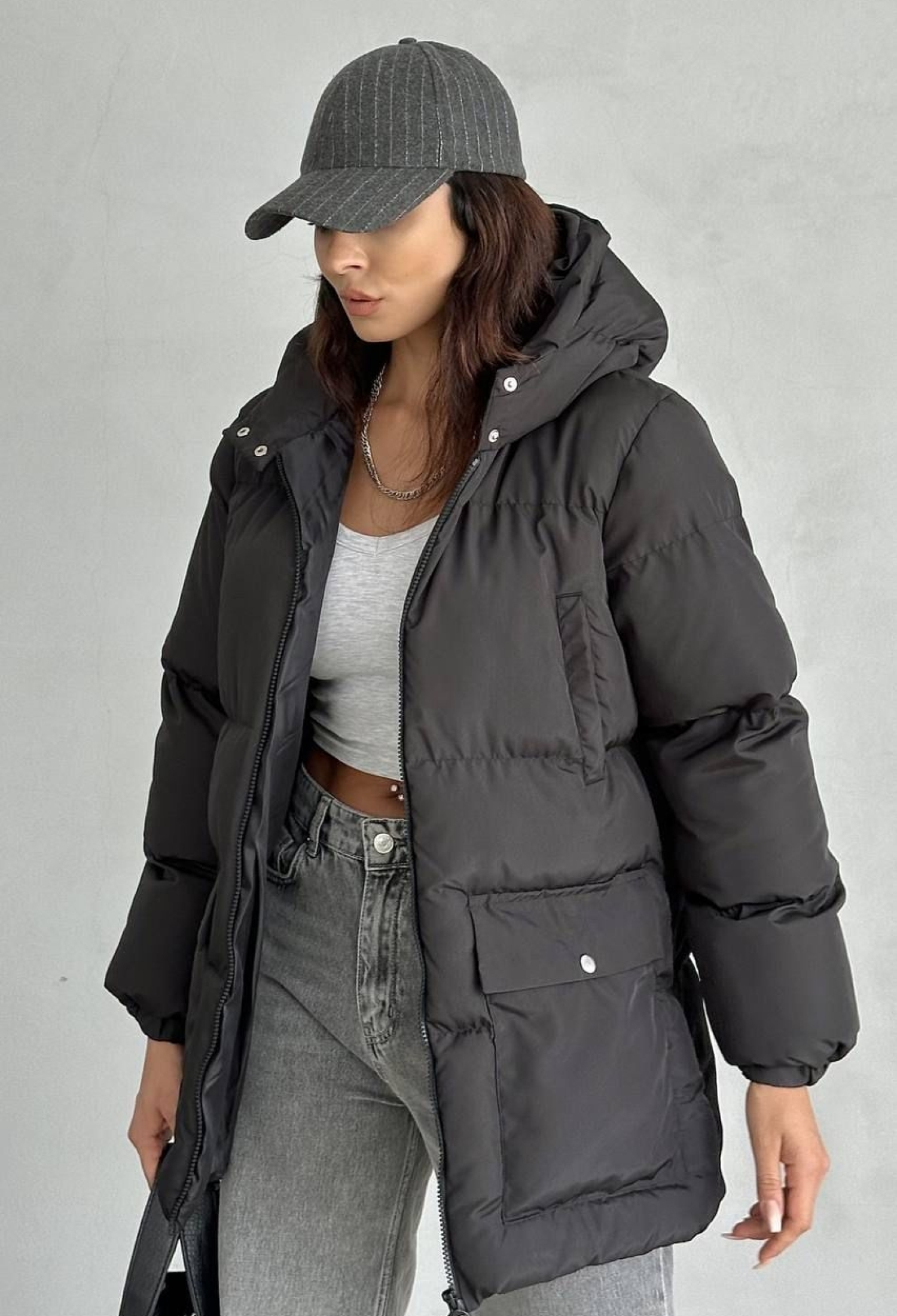 Puffer Jacket With Oversized Fit & Hooded Collar - Brand: My Jest Fashion - Women & Kids, Baby Clothes Wholesale - TheBS Women