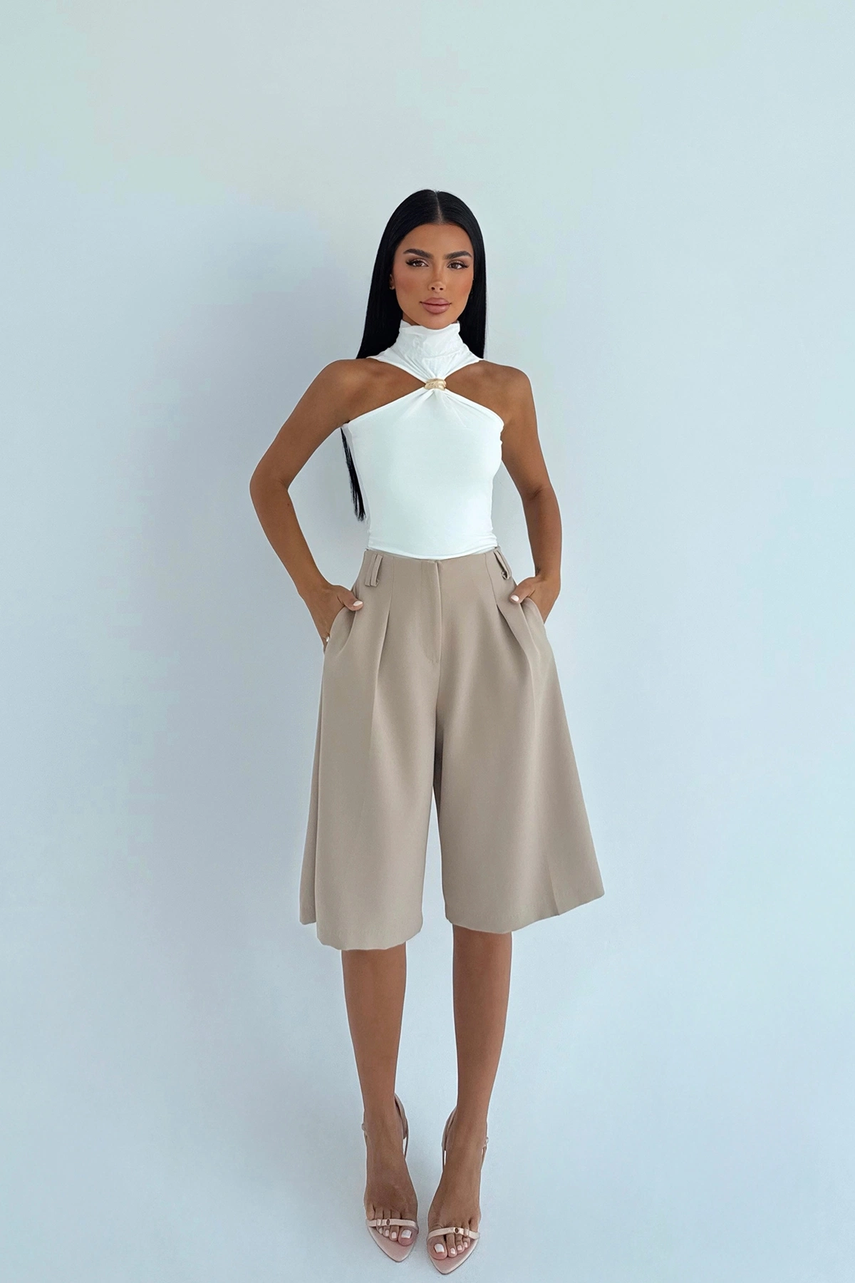 Elegant Casual Bermuda Shorts With High Waist – Brand: EYYO ATELIER – Women & Kids, Baby Clothes Wholesale – TheBS Women