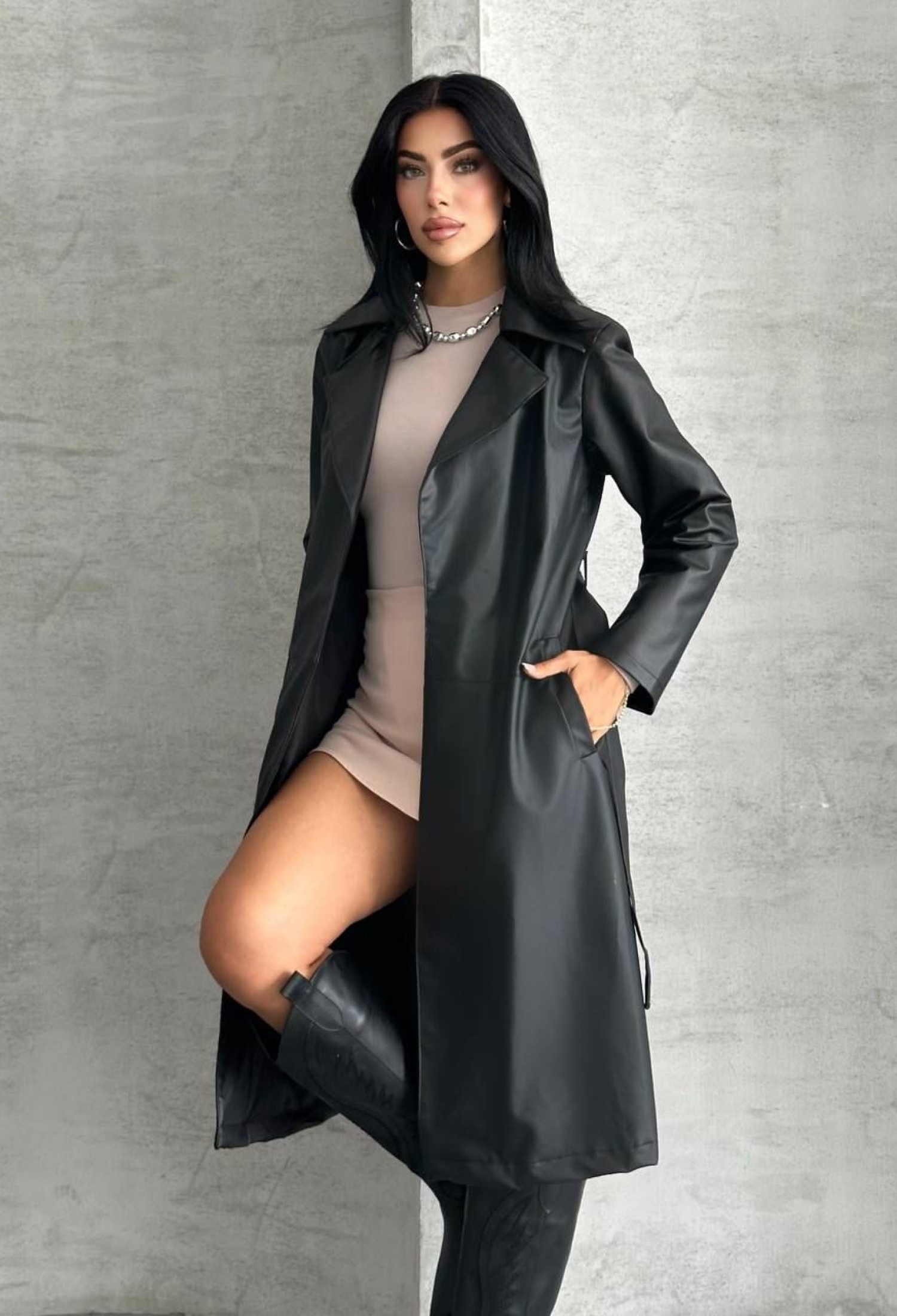 Trenchcoat - Elegant Single-Breasted Notched Collar - Brand: My Jest Fashion - Women & Kids, Baby Clothes Wholesale - TheBS Women