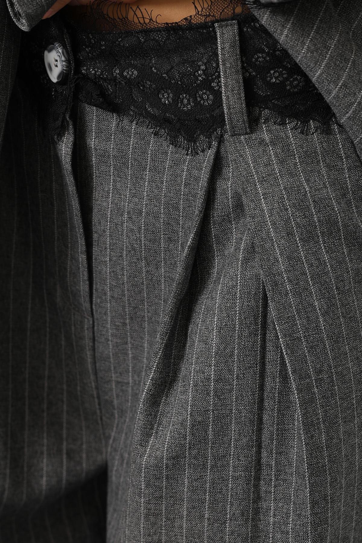 Grey Palazzo Pants With Wide Leg And Buttoned Closure - Brand: Reyon - Women & Kids, Baby Clothes Wholesale - TheBS Women Grey Palazzo Pants With Wide Leg And Buttoned Closure - Brand: Reyon - Women & Kids, Baby Clothes Wholesale - TheBS Women