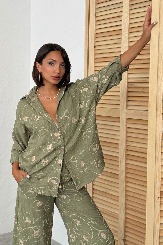 Green Floral Oversize Shirt – Brand: Topshow – Women & Kids, Baby Clothes Wholesale – TheBS Women
