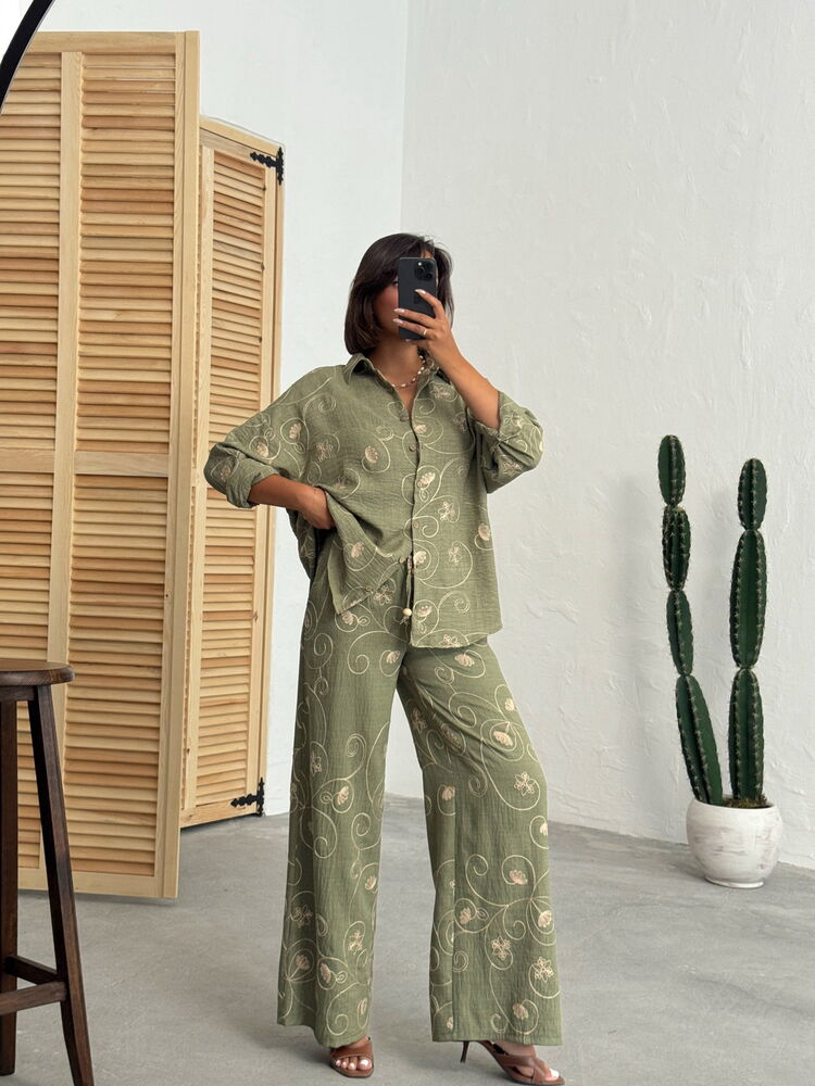 Green Floral Oversize Shirt – Brand: Topshow – Women & Kids, Baby Clothes Wholesale – TheBS Women