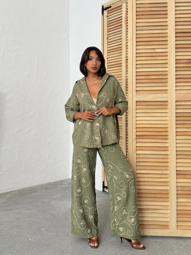 Green Elegant Floral Palazzo – Brand: Topshow – Women & Kids, Baby Clothes Wholesale – TheBS Women