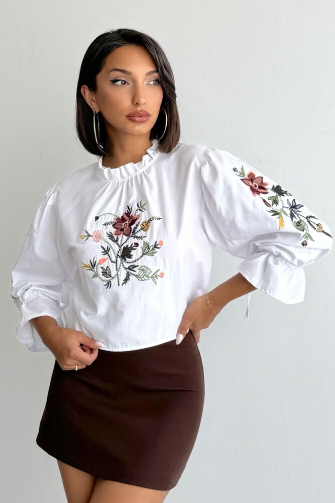 Floral Boho Blouse With Ruffle 3/4 Sleeves - Brand: Topshow - Women & Kids, Baby Clothes Wholesale - TheBS Women