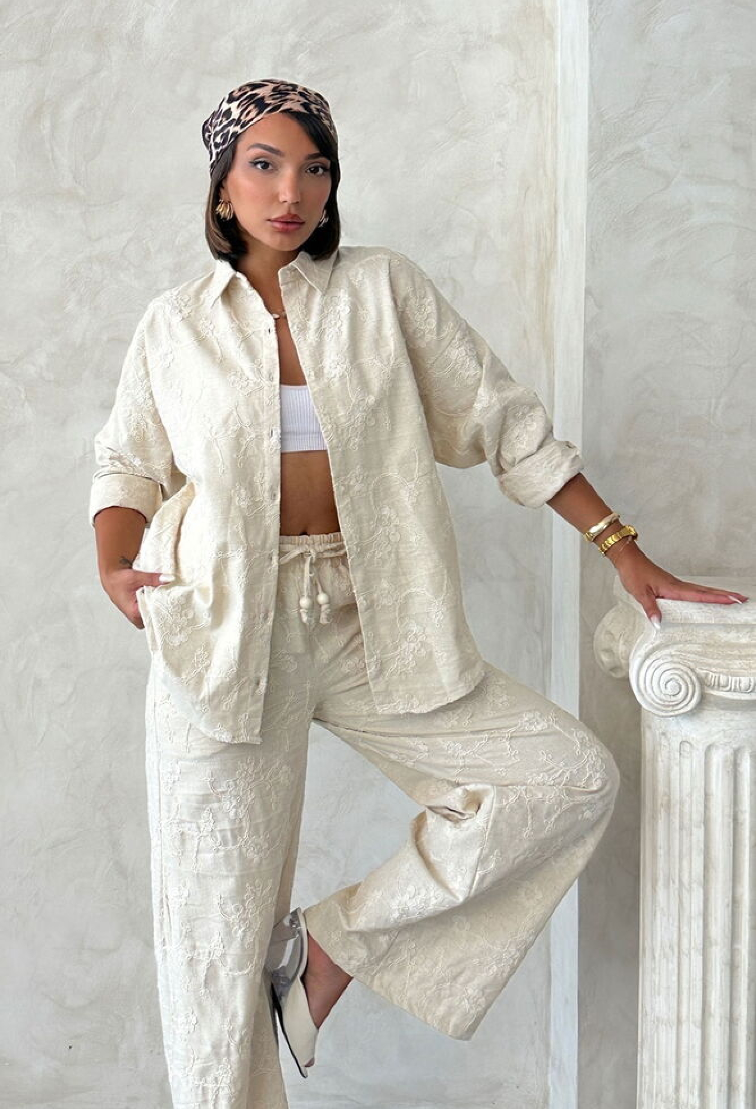 Beige Floral Shirt - Brand: Topshow - Women & Kids, Baby Clothes Wholesale - TheBS Women