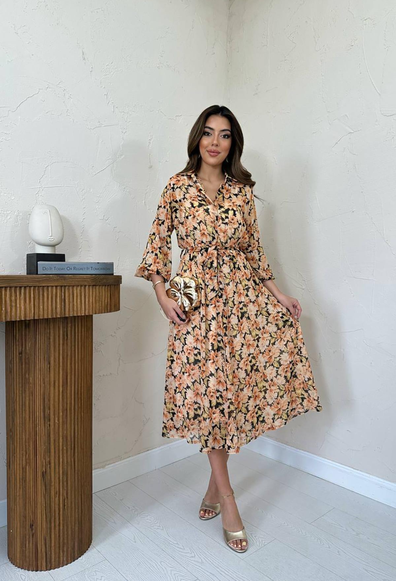 Belted Chiffon Dress - Brand: Elisa - Women & Kids, Baby Clothes Wholesale - TheBS Women