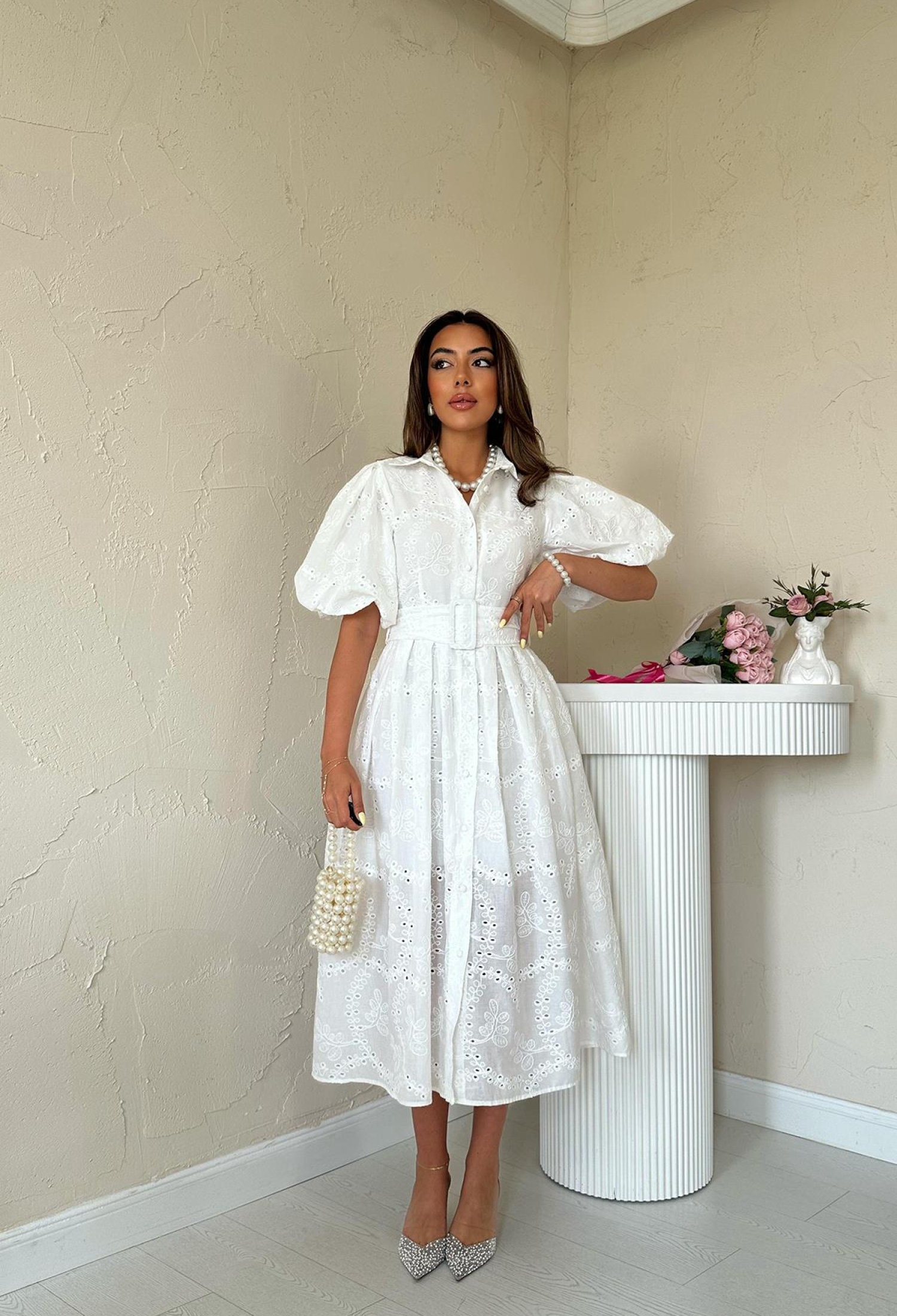 Balloon Sleeve Pleated Dress - Brand: Elisa - Women & Kids, Baby Clothes Wholesale - TheBS Women