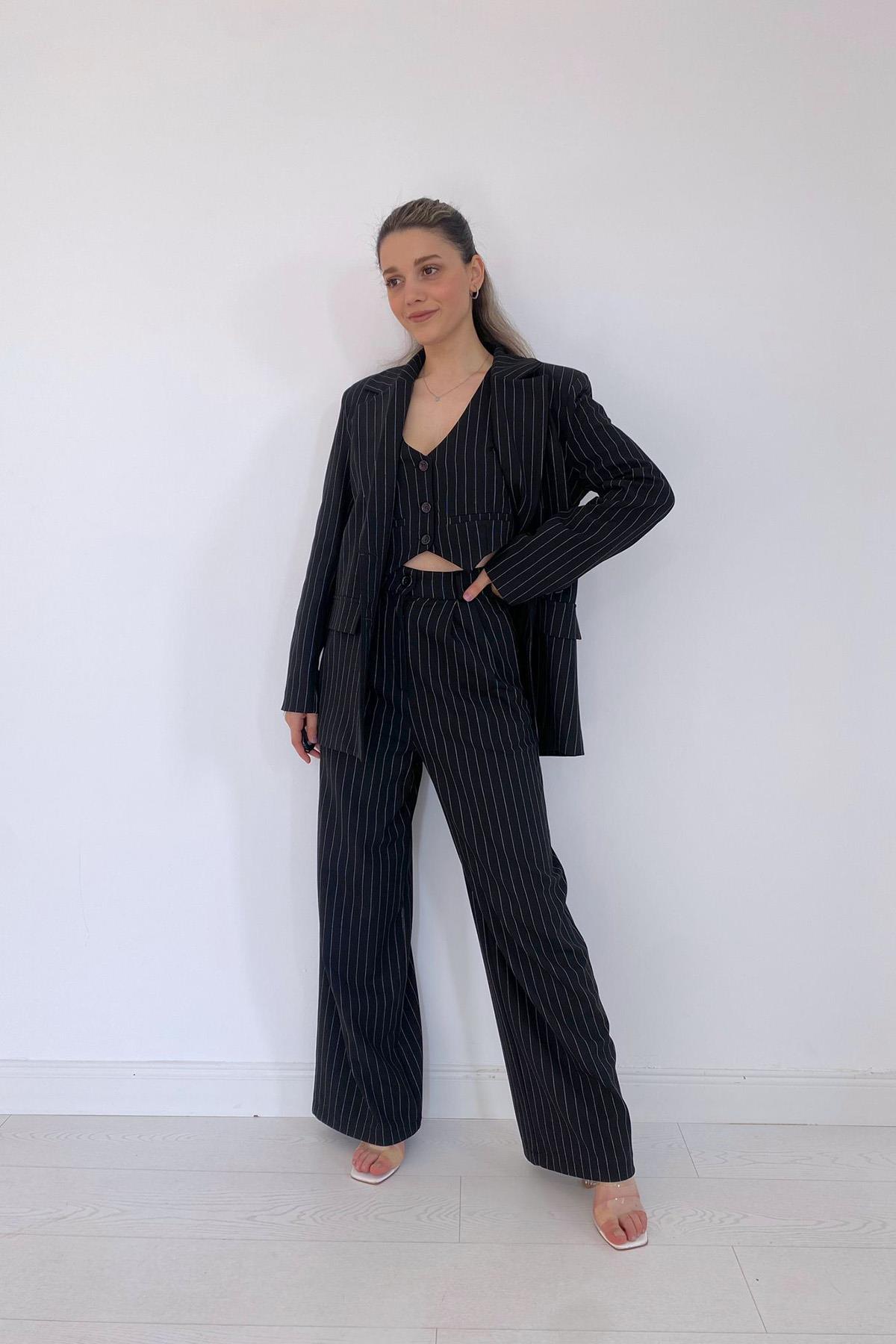 Striped Jacket & Vest And Trouser Set – Brand: Elisa – Women & Kids, Baby Clothes Wholesale – TheBS Women