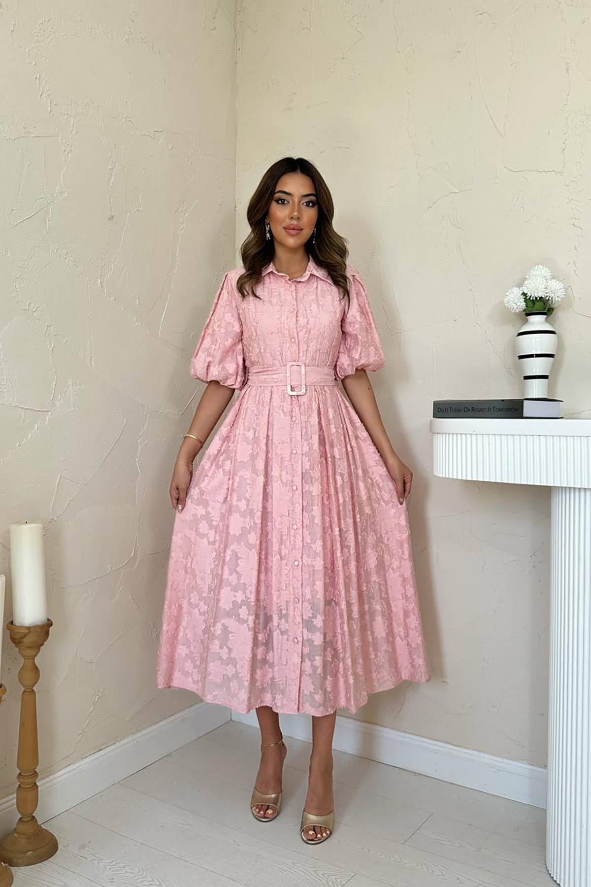 Belted Balloon Sleeve Dress – Brand: Elisa – Women & Kids, Baby Clothes Wholesale – TheBS Women