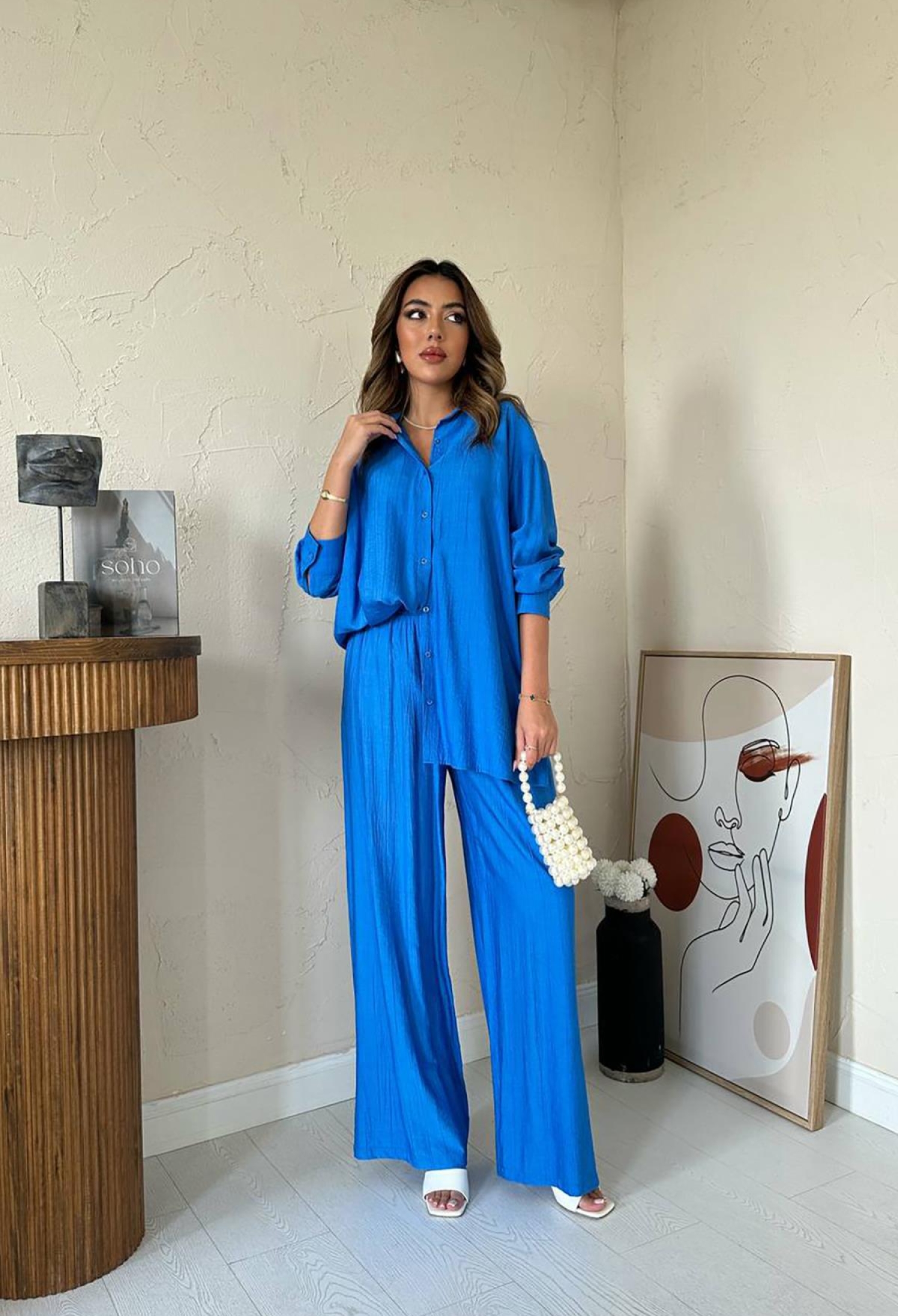 Shirt And Loose Fit Pants Set - Saks - Brand: Elisa - Women & Kids, Baby Clothes Wholesale - TheBS Women