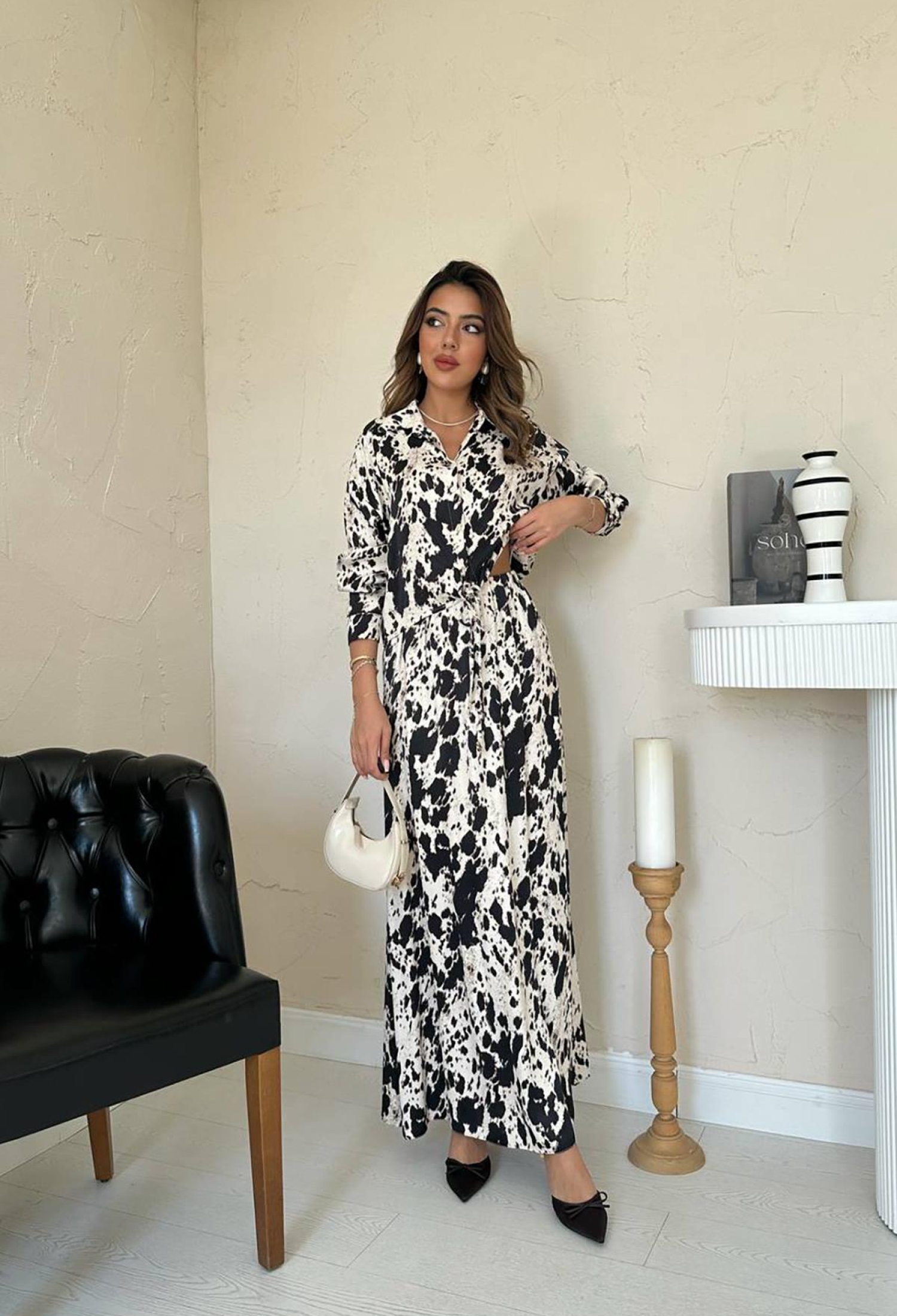 Black Patterned Viscose Suit - Multicolor - Brand: Elisa - Women & Kids, Baby Clothes Wholesale - TheBS Women