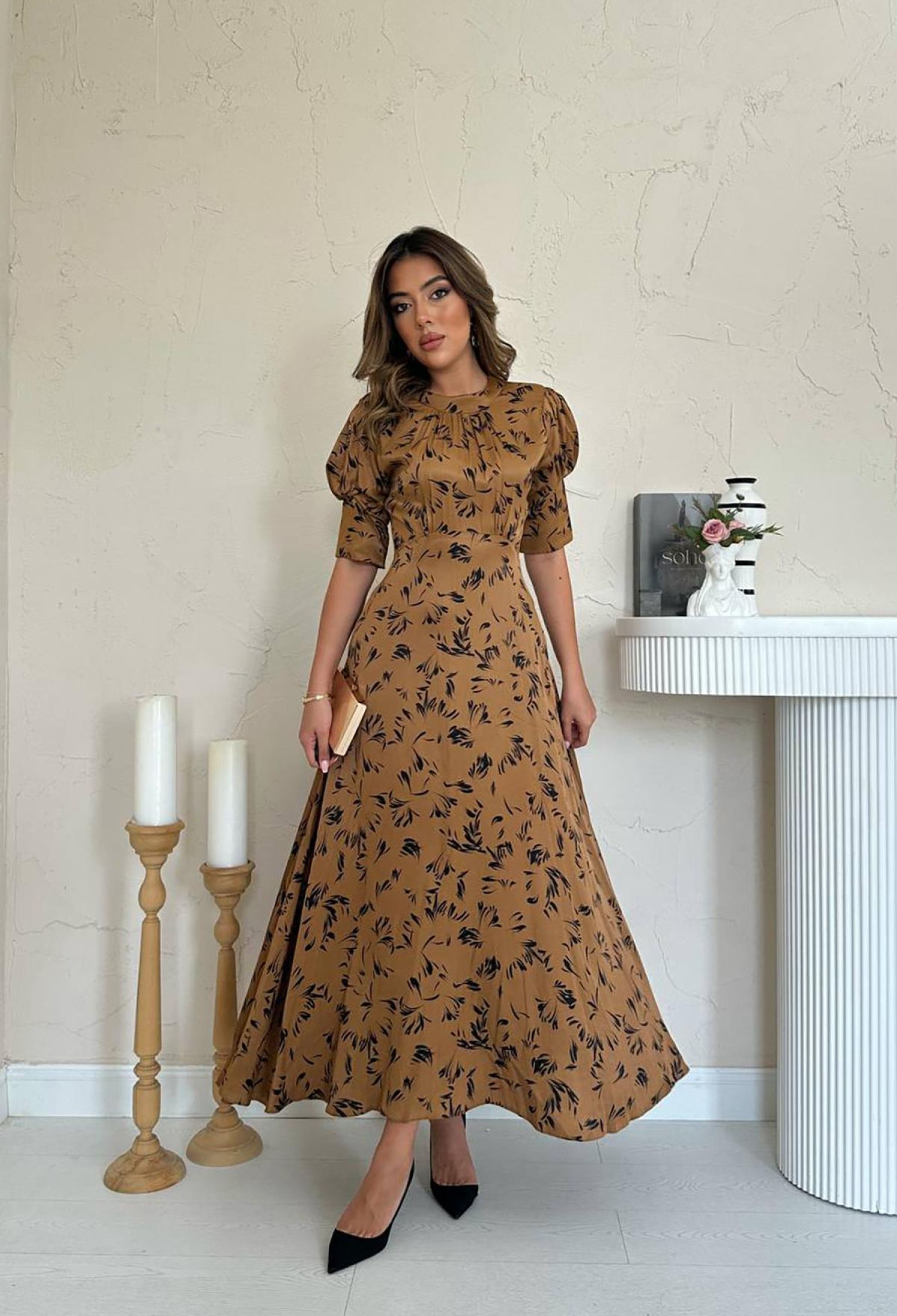 Tie Neck Detailed Dress - Taba - Brand: Elisa - Women & Kids, Baby Clothes Wholesale - TheBS Women