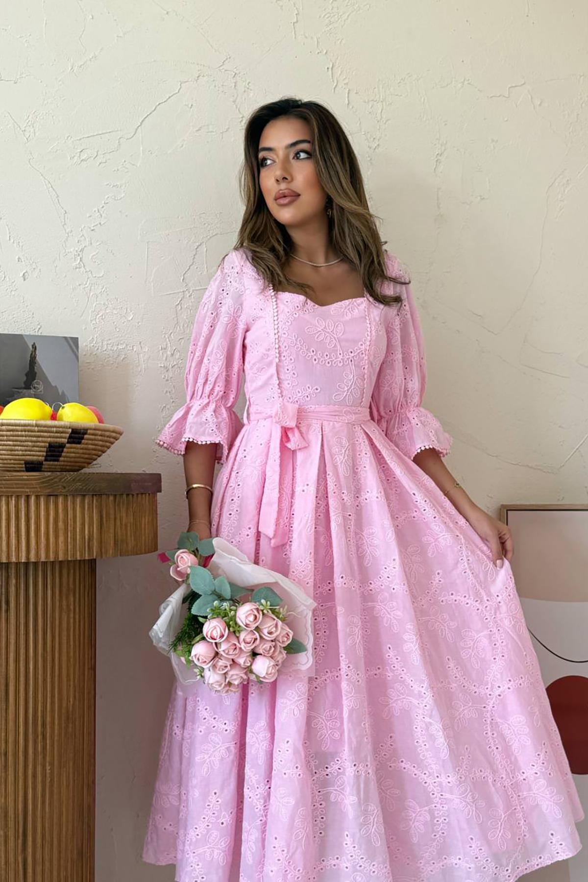 WholesaleSleeve Elastic Embroidery Dress – Brand: Elisa – Women & Kids, Baby Clothes Wholesale – TheBS Women