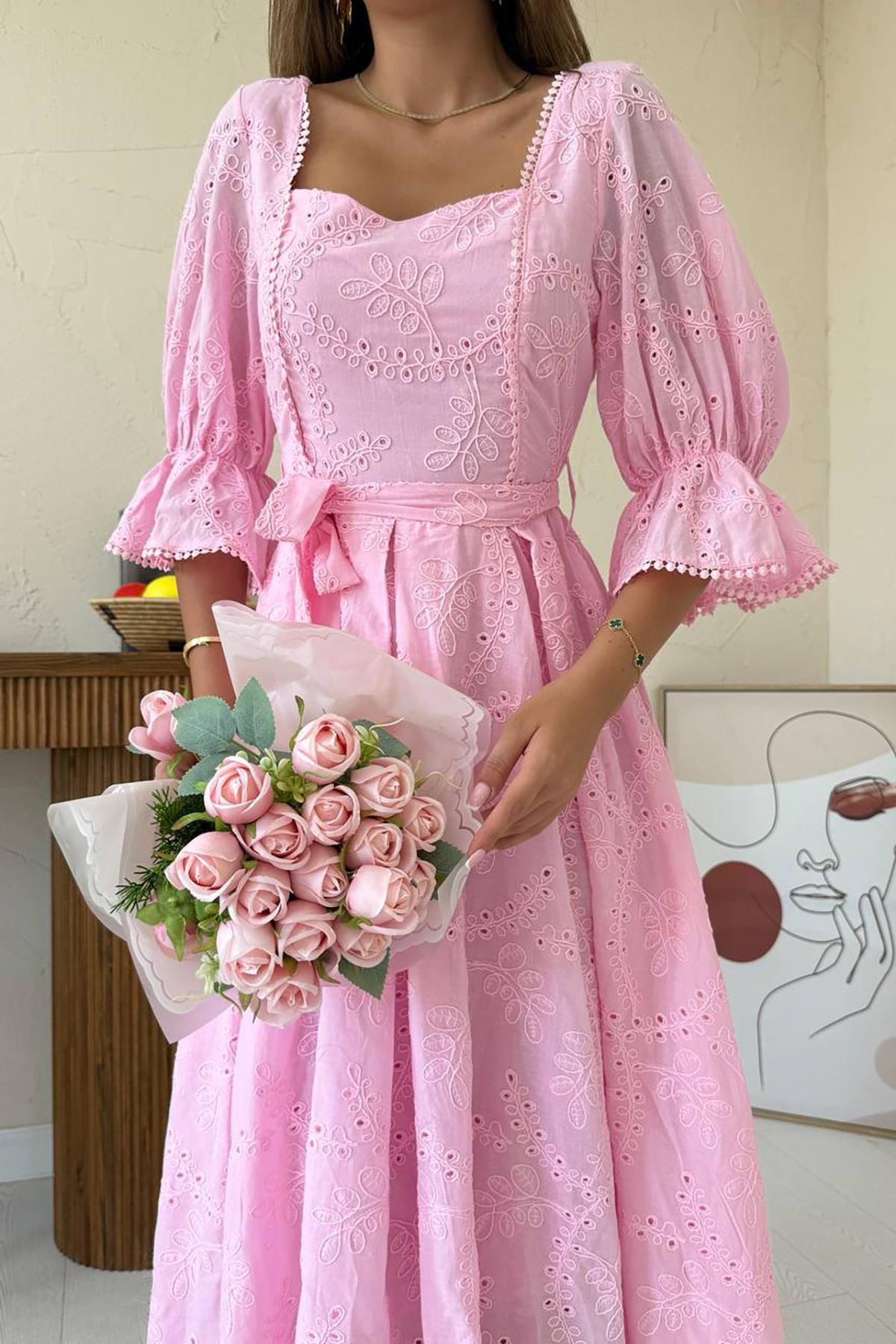 WholesaleSleeve Elastic Embroidery Dress – Brand: Elisa – Women & Kids, Baby Clothes Wholesale – TheBS Women