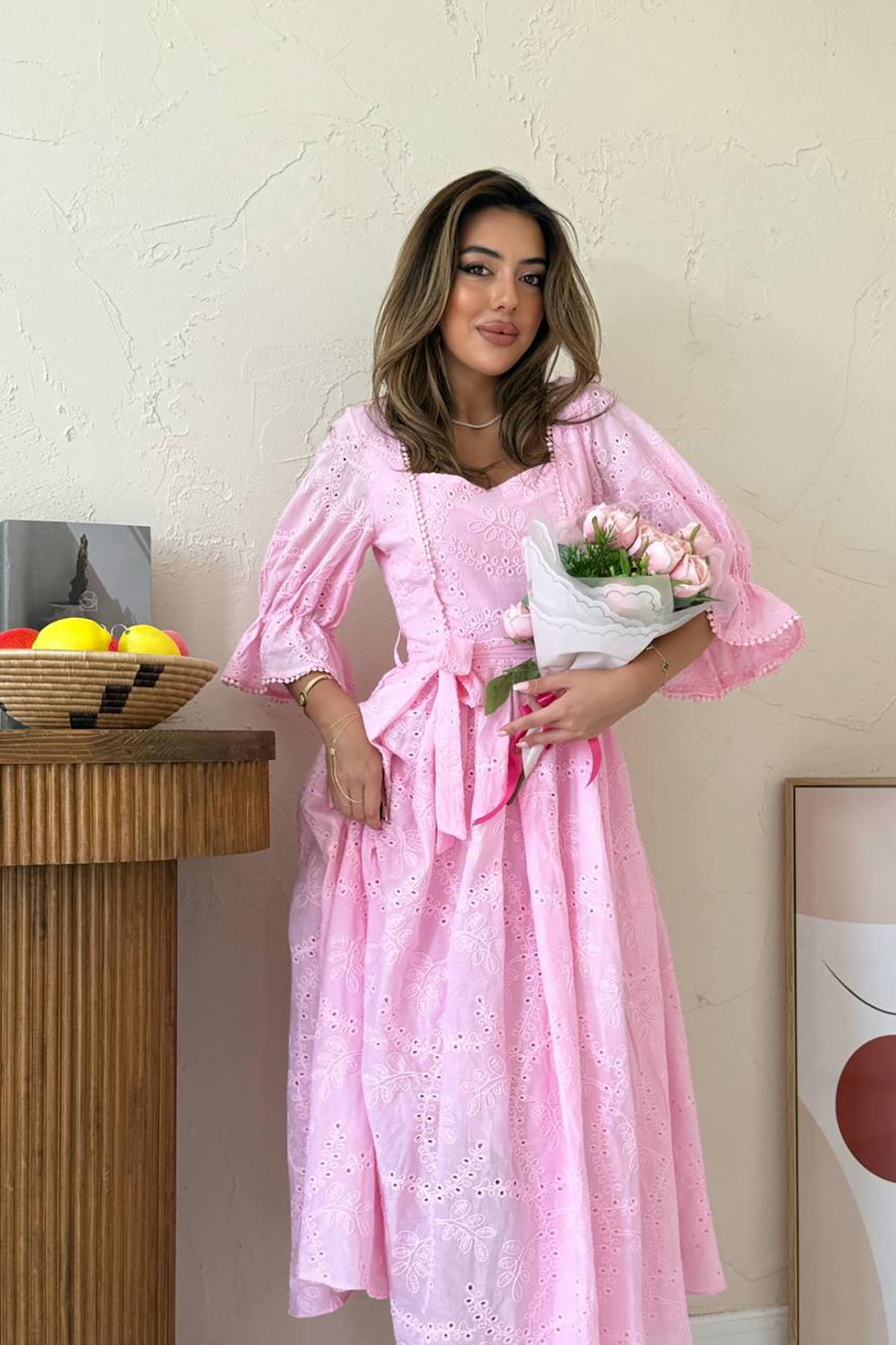 WholesaleSleeve Elastic Embroidery Dress – Brand: Elisa – Women & Kids, Baby Clothes Wholesale – TheBS Women