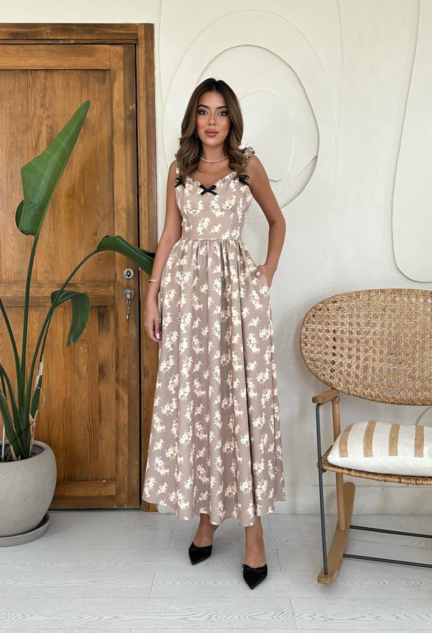 WholesaleFront Bow Floral Dress - Brand: Elisa - Women & Kids, Baby Clothes Wholesale - TheBS Women