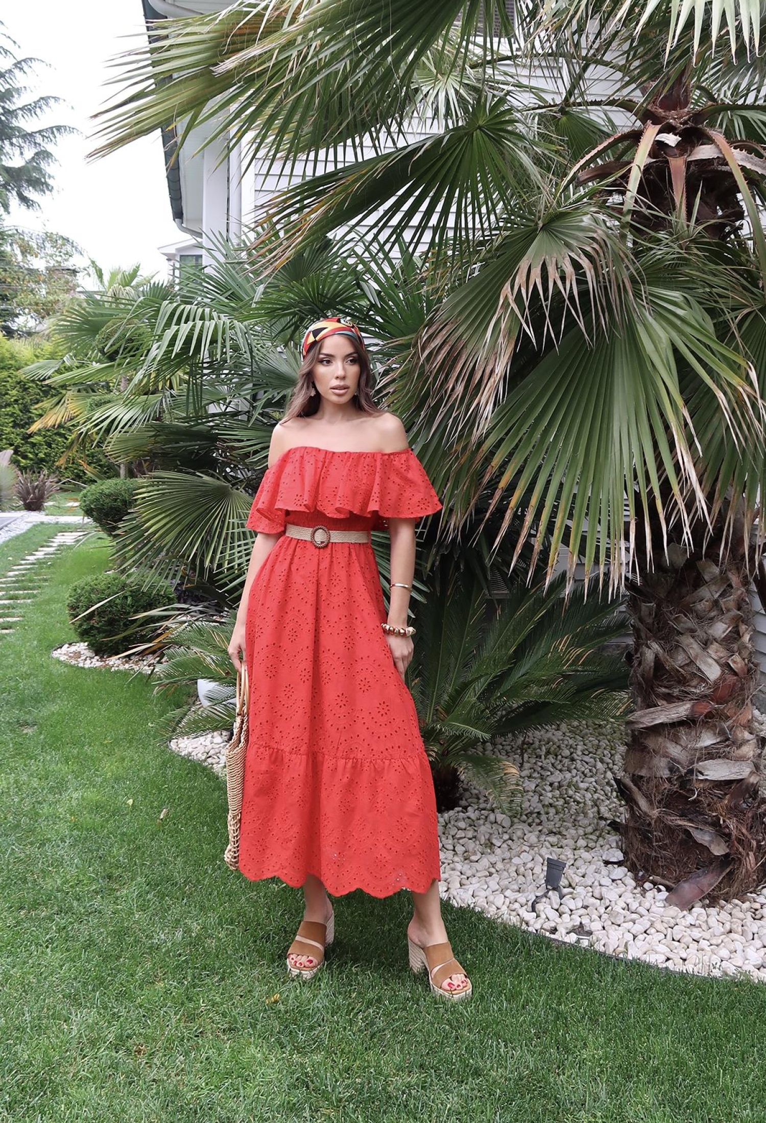 WholesaleShoulder Elastic Embroidery Dress - Brand: Elisa - Women & Kids, Baby Clothes Wholesale - TheBS Women