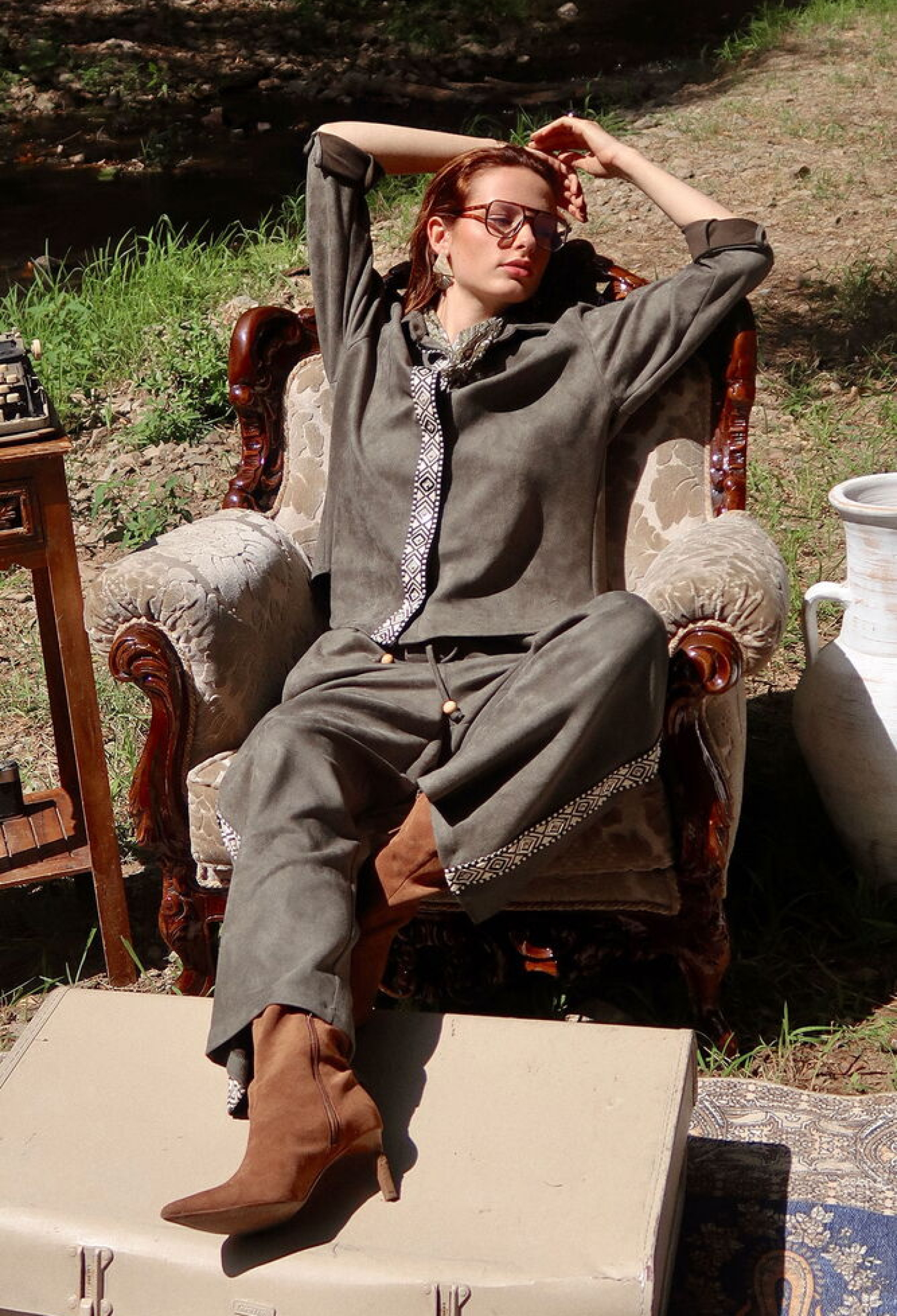 Grey Casual Boho Ethnic Elegant Shirt - Brand: Topshow - Women & Kids, Baby Clothes Wholesale - TheBS Women