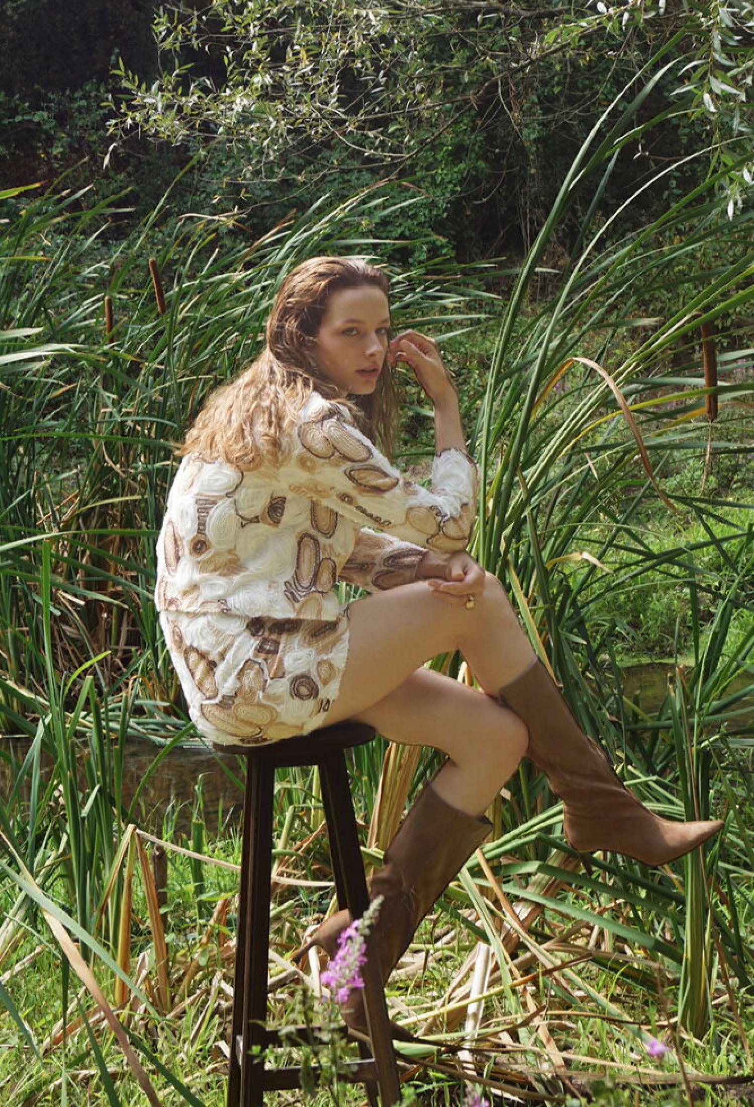 Beige Elegant A-Line Mini Skirt - Brand: Topshow - Women & Kids, Baby Clothes Wholesale - TheBS Women