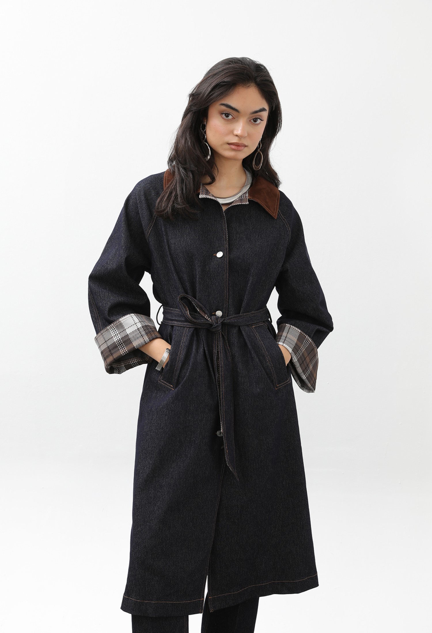 Black Trenchcoat Elegant Vintage 3/4 Sleeve - Brand: SOUL - Women & Kids, Baby Clothes Wholesale - TheBS Women