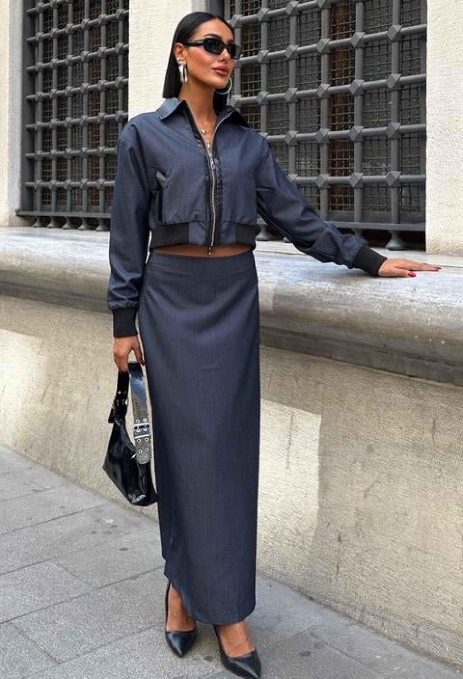 Leather Detailed Jacket And Skirt Set - Brand: Sobe Istanbul - Women & Kids, Baby Clothes Wholesale - TheBS Women