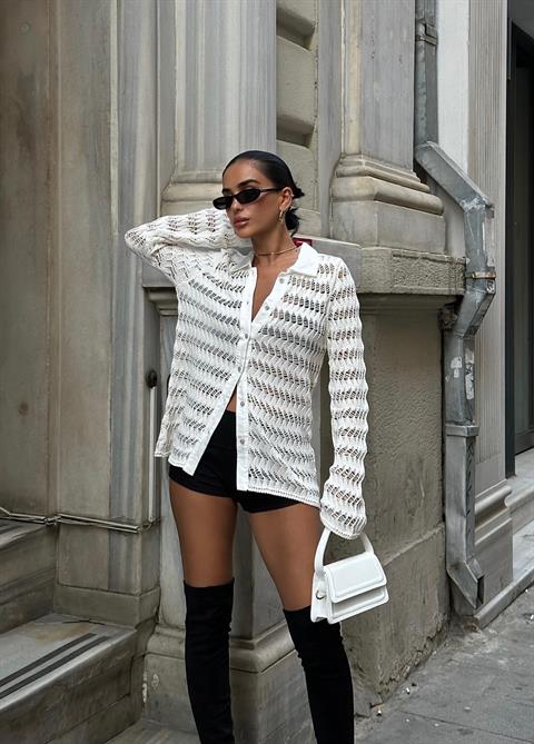 Fabric Collar Knitwear Cardigan – Brand: Sobe Istanbul – Women & Kids, Baby Clothes Wholesale – TheBS Women