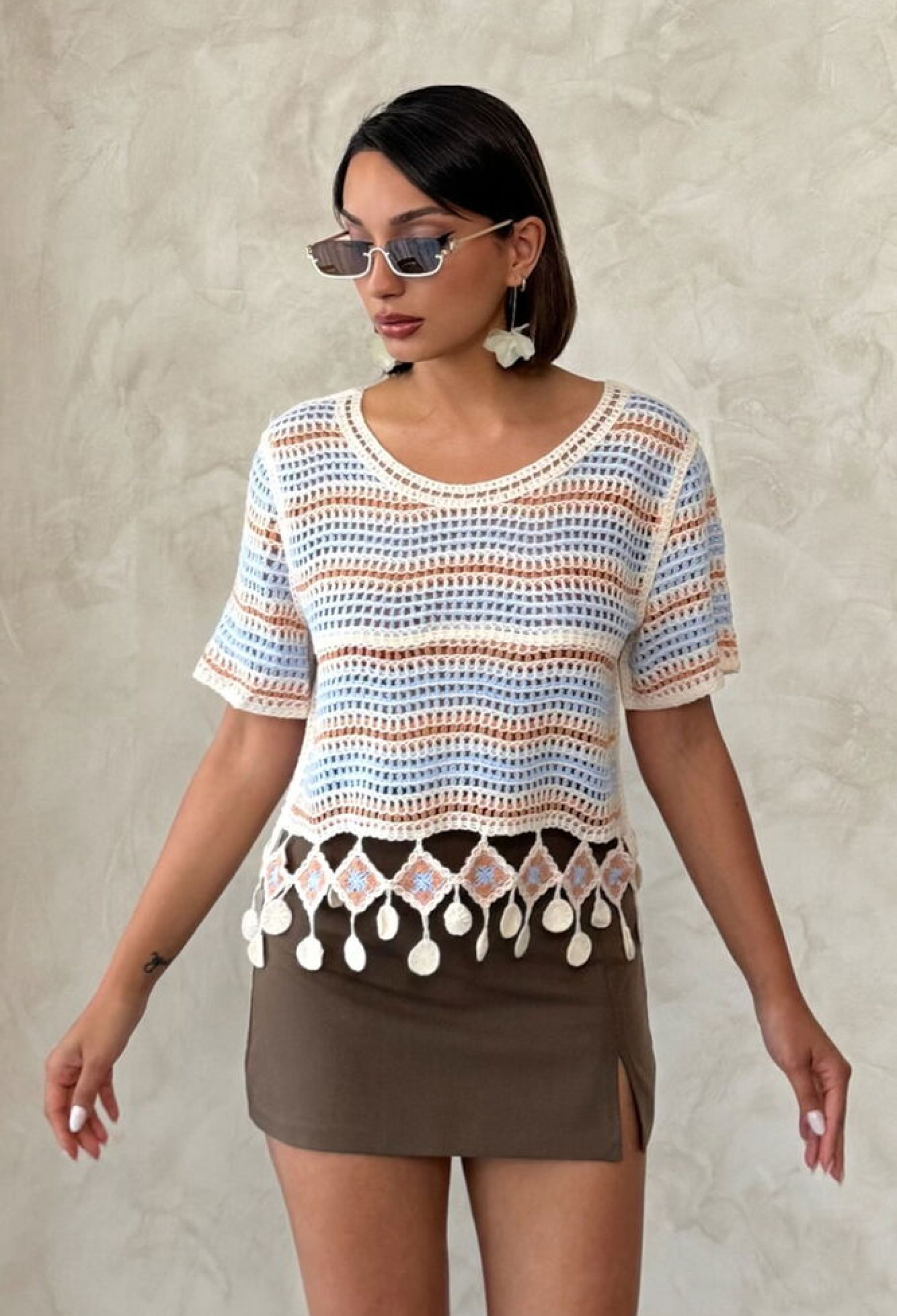 Net Blouse With Pompoms - Brand: Topshow - Women & Kids, Baby Clothes Wholesale - TheBS Women