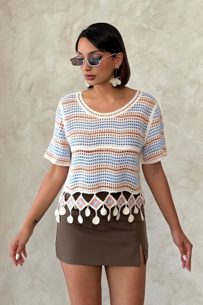 Net Blouse With Pompoms – Brand: Topshow – Women & Kids, Baby Clothes Wholesale – TheBS Women