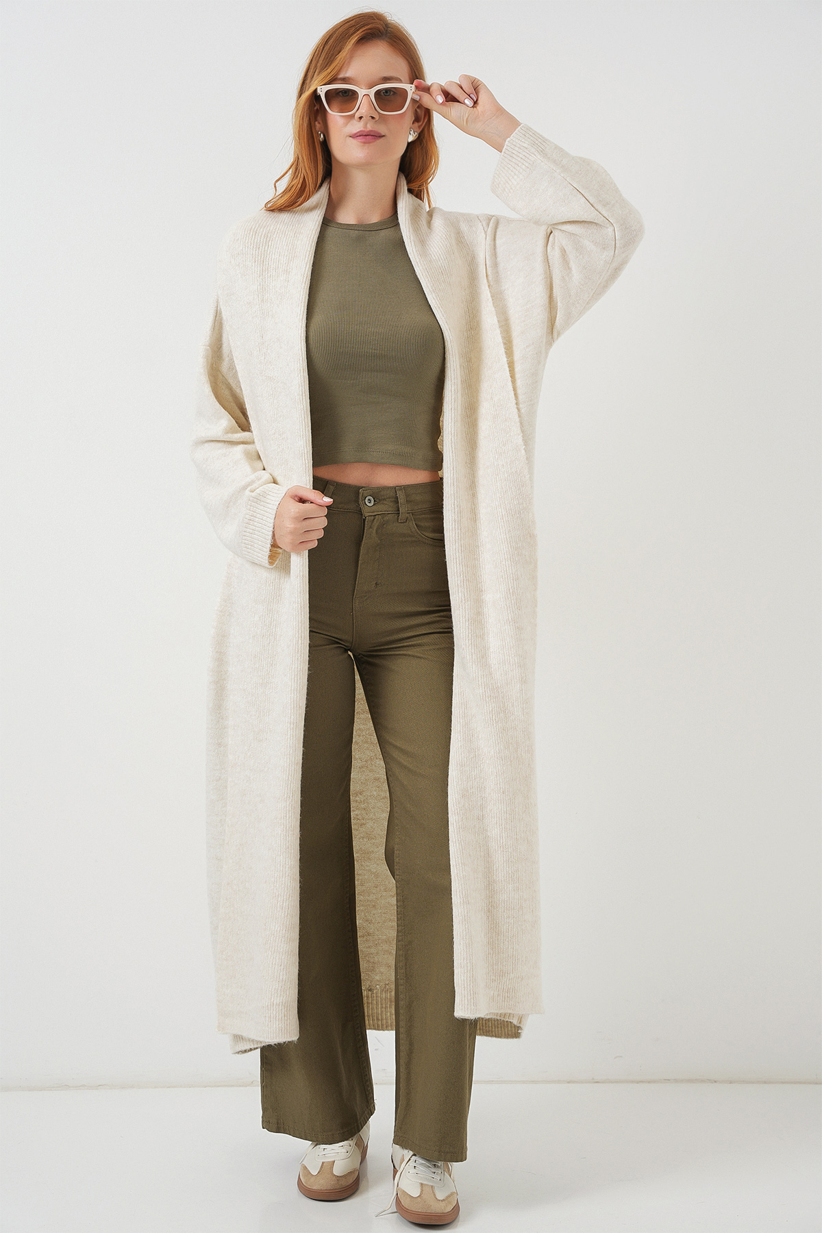 Beige Casual Oversized Fit Cardigan – Brand: Bigdart – Women & Kids, Baby Clothes Wholesale – TheBS Women