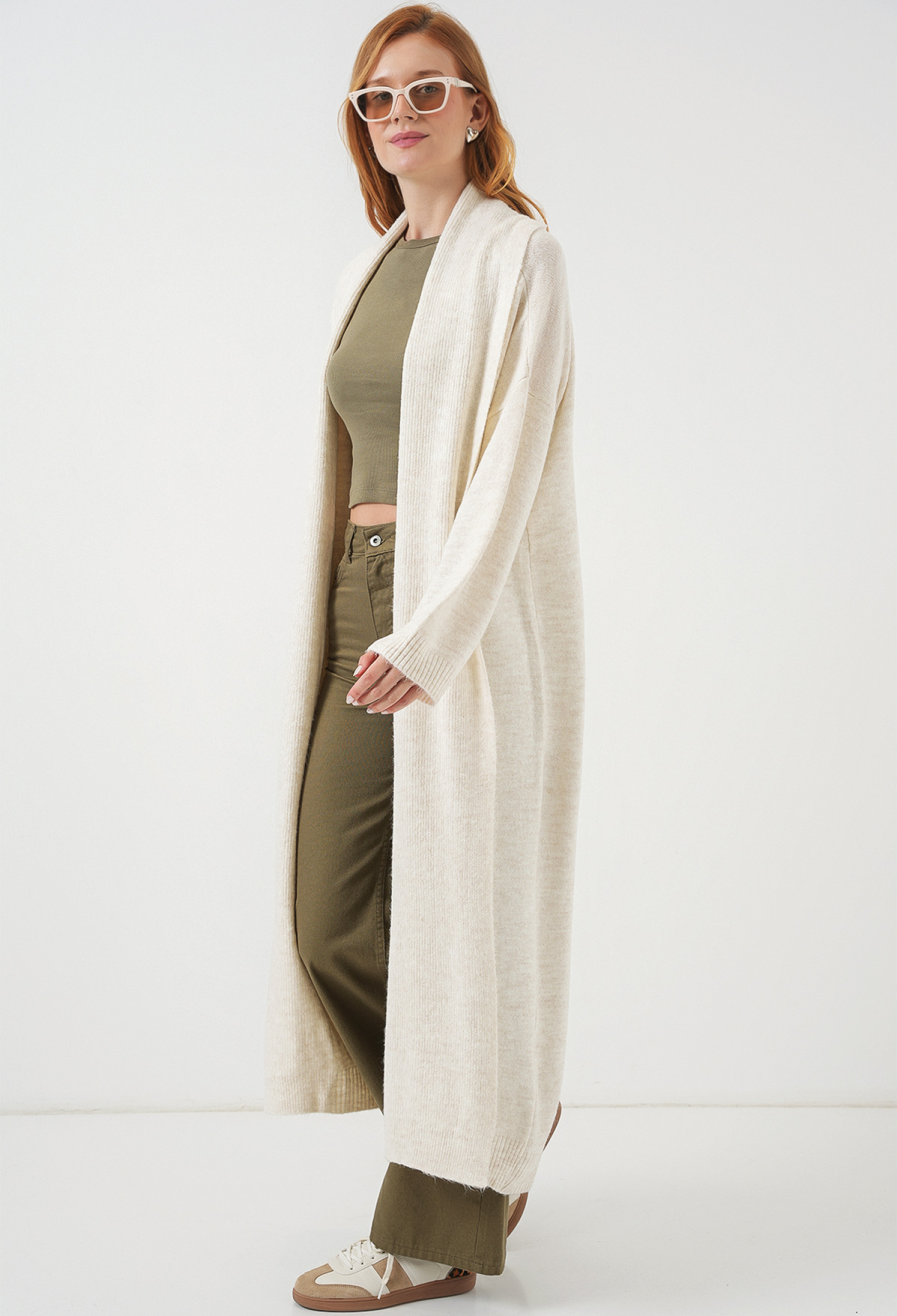 Beige Casual Oversized Fit Cardigan - Brand: Bigdart - Women & Kids, Baby Clothes Wholesale - TheBS Women