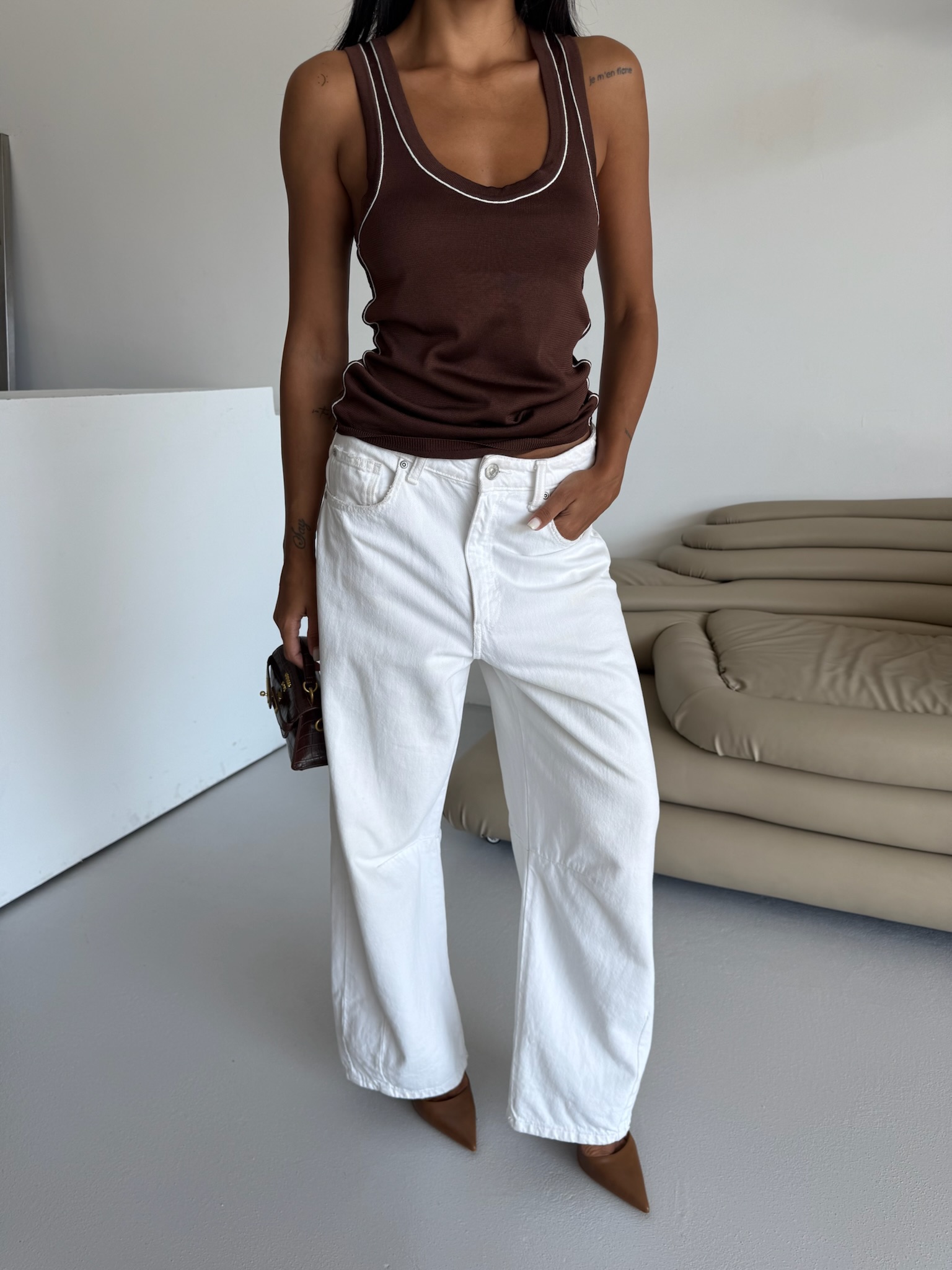 Biye Detail Halter Collar Blouse – Brown – Brand: Black Fashion – Women & Kids, Baby Clothes Wholesale – TheBS Women