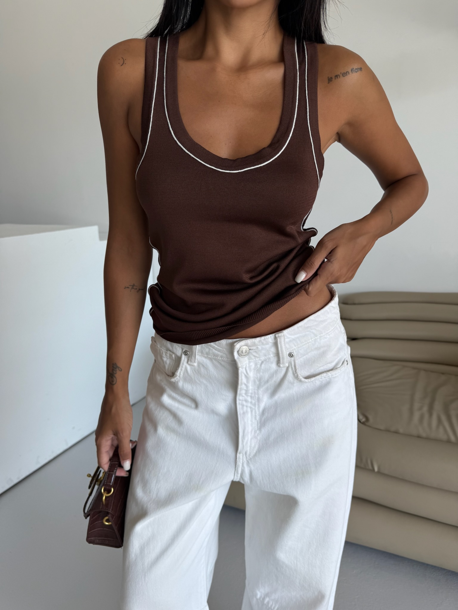 Biye Detail Halter Collar Blouse – Brown – Brand: Black Fashion – Women & Kids, Baby Clothes Wholesale – TheBS Women