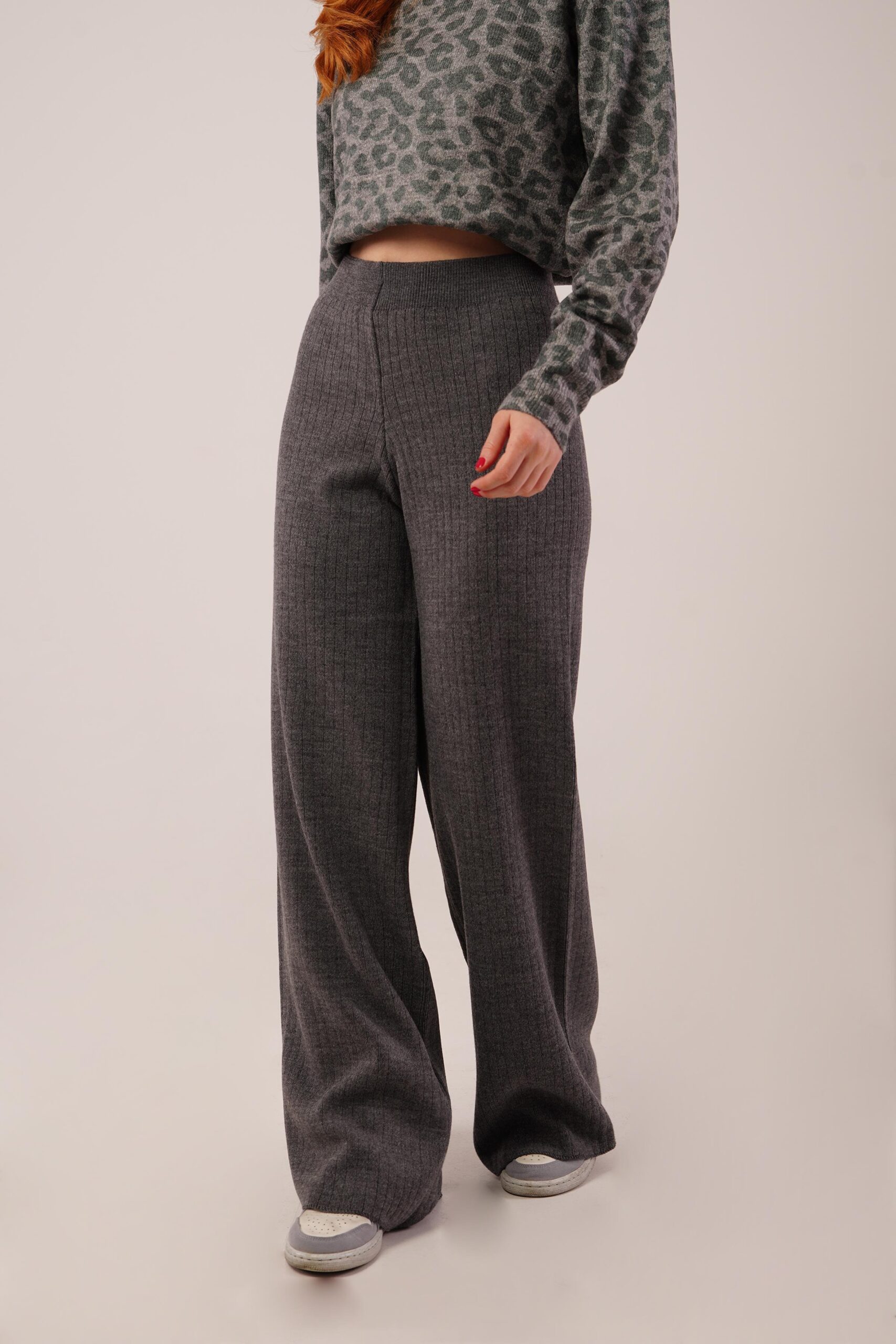 Grey Palazzo Pants With Wide Leg And Mid Waist - Brand: Lustrin - Women & Kids, Baby Clothes Wholesale - TheBS Women Grey Palazzo Pants With Wide Leg And Mid Waist - Brand: Lustrin - Women & Kids, Baby Clothes Wholesale - TheBS Women