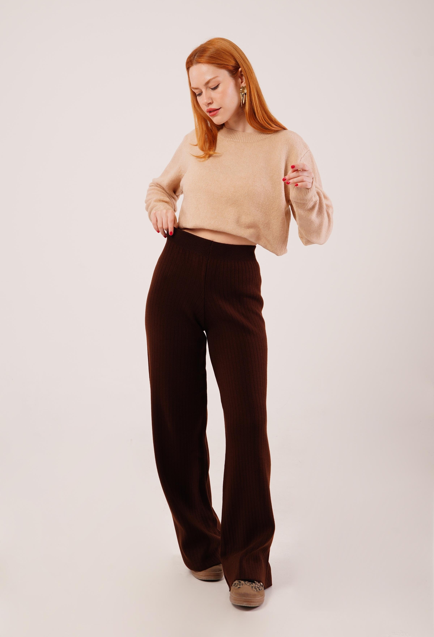 Striped Palazzo Pants With High Waist - Brand: Lustrin - Women & Kids, Baby Clothes Wholesale - TheBS Women