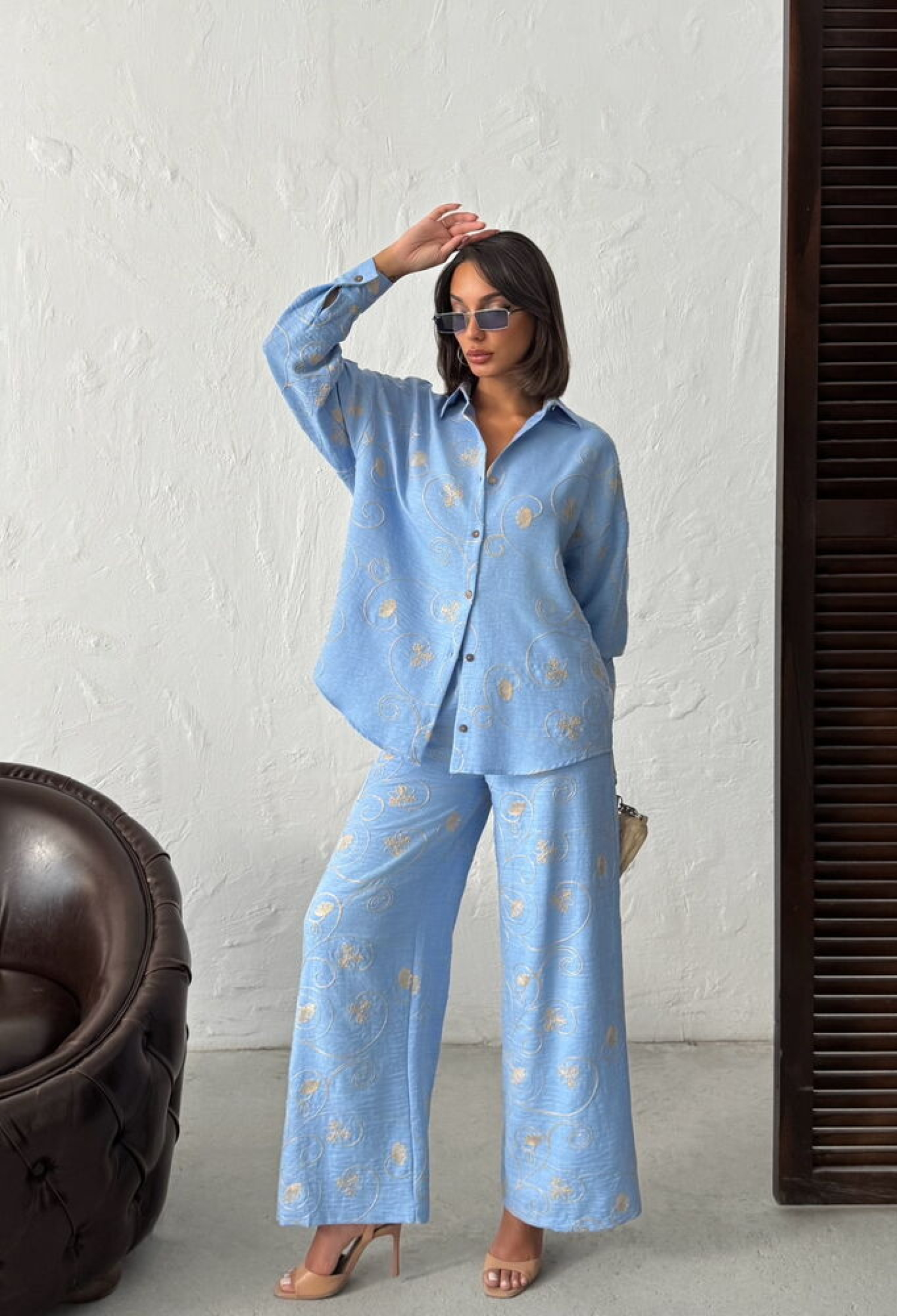 Floral Oversized Fit Shirt With Notched Neck - Brand: Topshow - Women & Kids, Baby Clothes Wholesale - TheBS Women