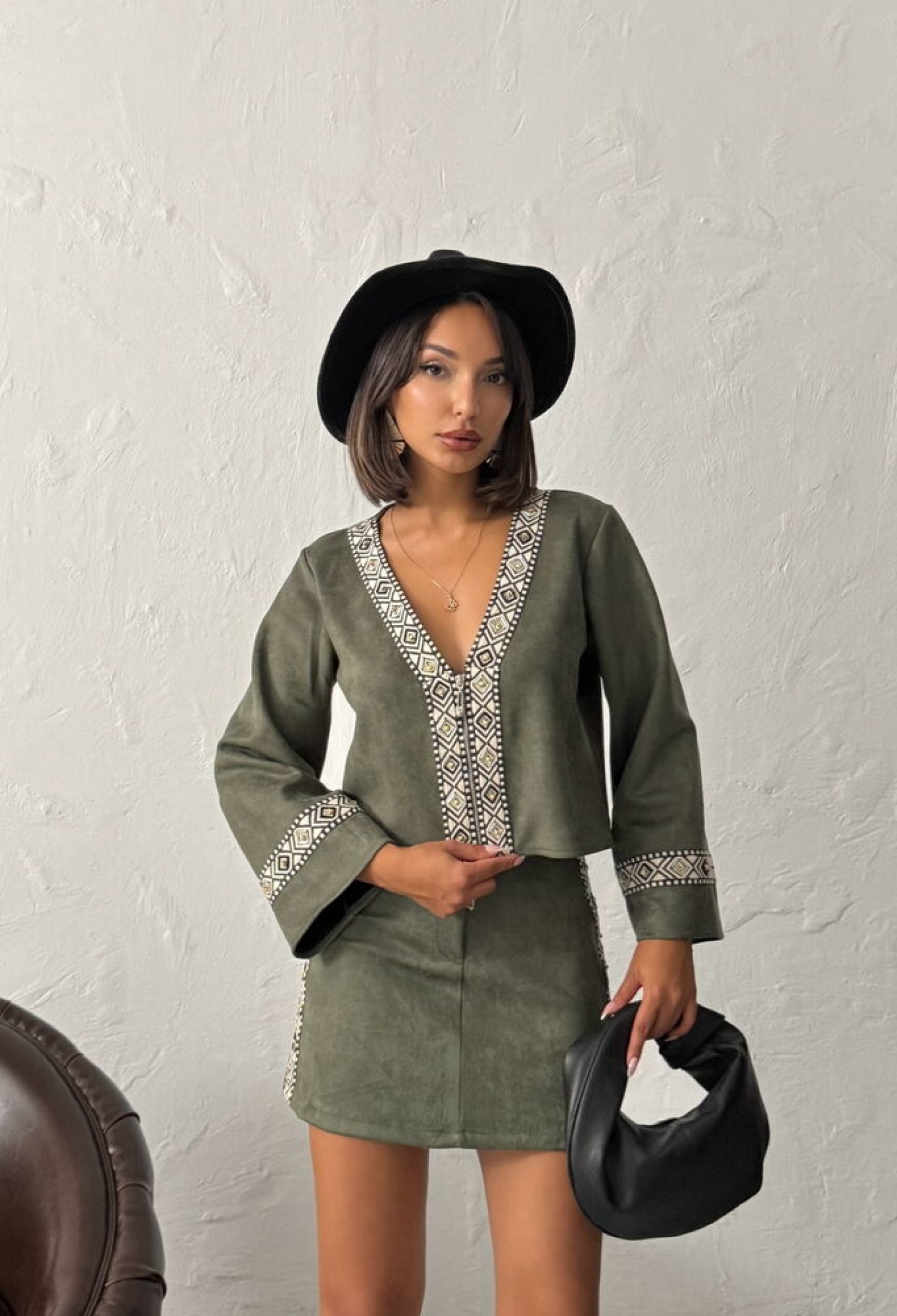 Green Bodycon Mini Skirt High Waist Pull On - Brand: Topshow - Women & Kids, Baby Clothes Wholesale - TheBS Women