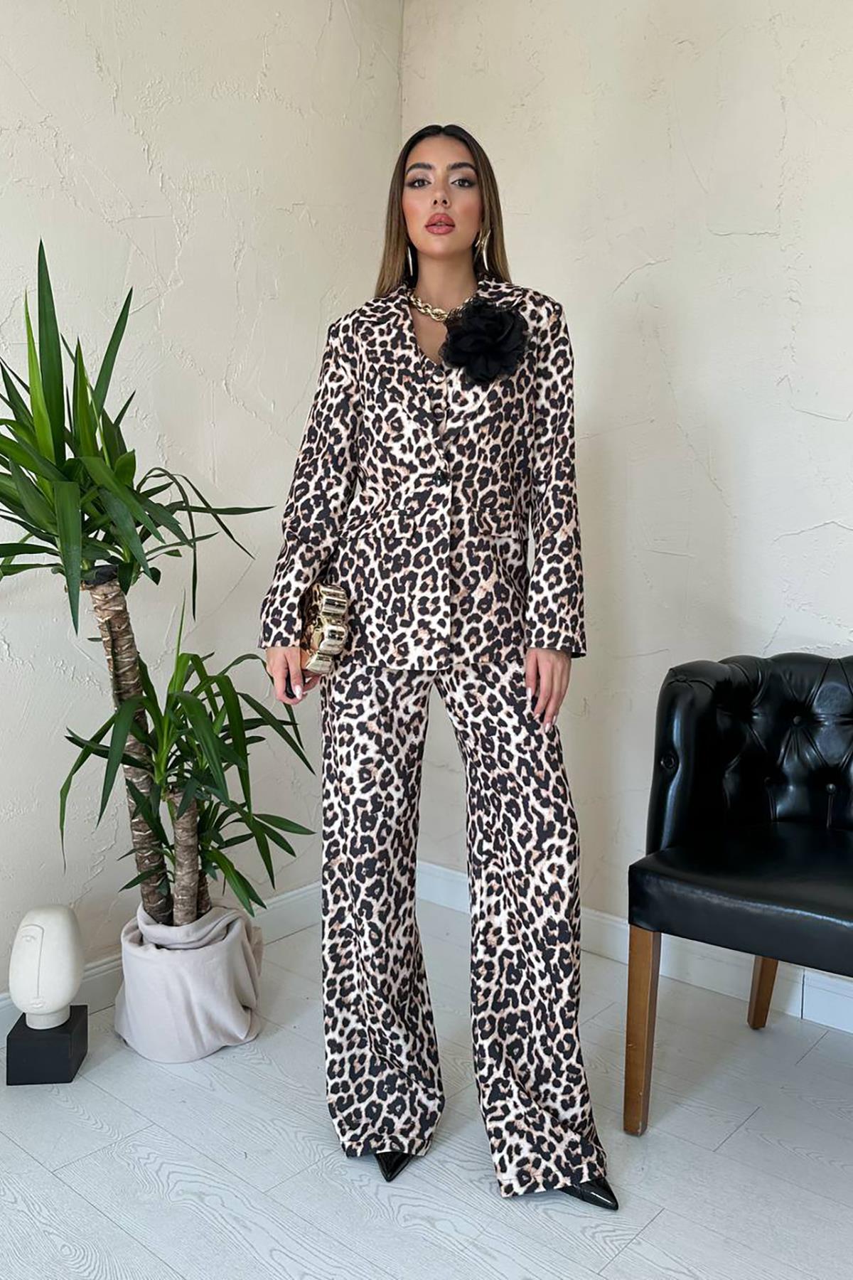 Beige Leopard Print Formal Set - Brand: Elisa - Women & Kids, Baby Clothes Wholesale - TheBS Women Beige Leopard Print Formal Set - Brand: Elisa - Women & Kids, Baby Clothes Wholesale - TheBS Women