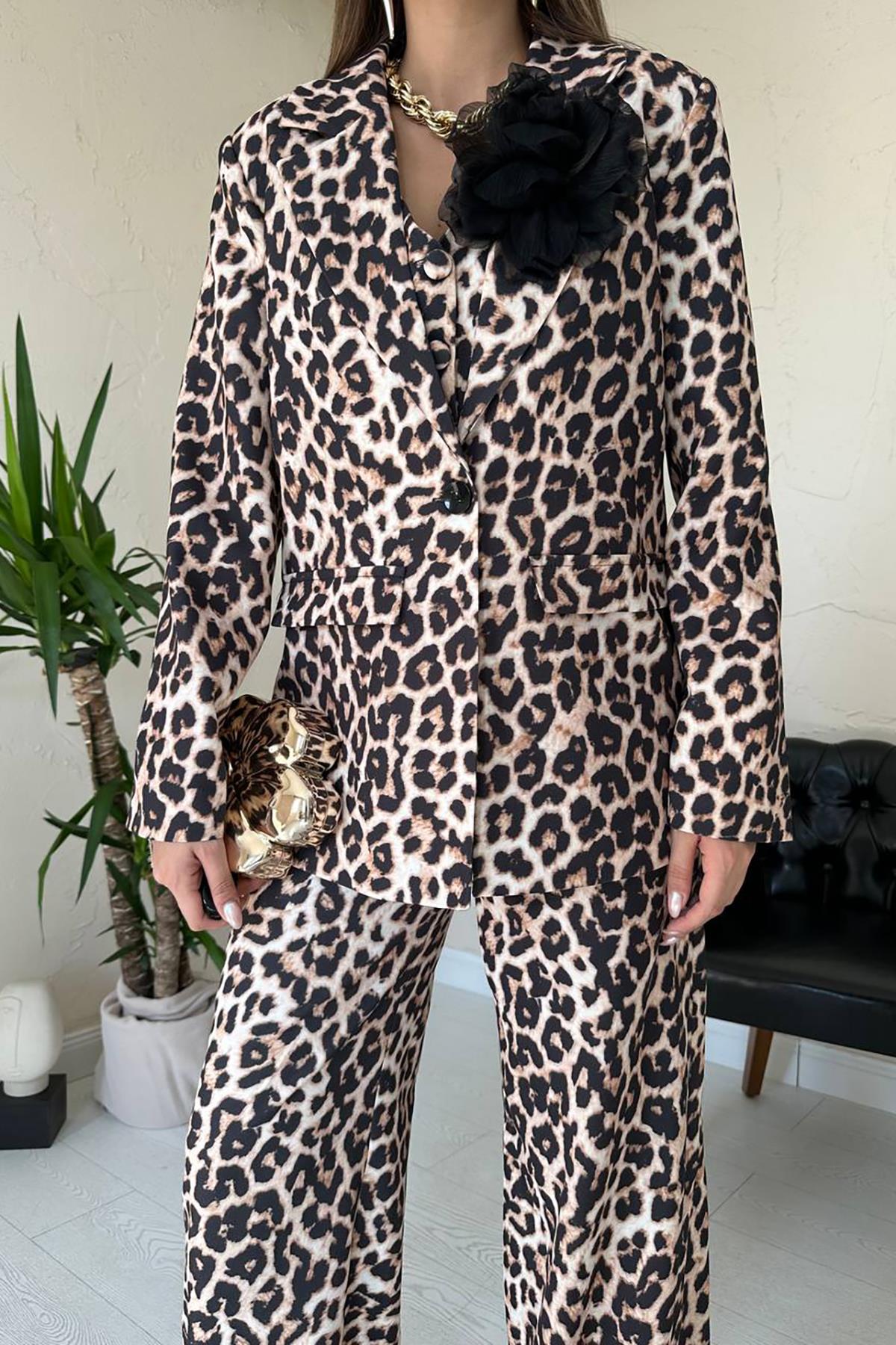 Beige Leopard Print Formal Set - Brand: Elisa - Women & Kids, Baby Clothes Wholesale - TheBS Women Beige Leopard Print Formal Set - Brand: Elisa - Women & Kids, Baby Clothes Wholesale - TheBS Women